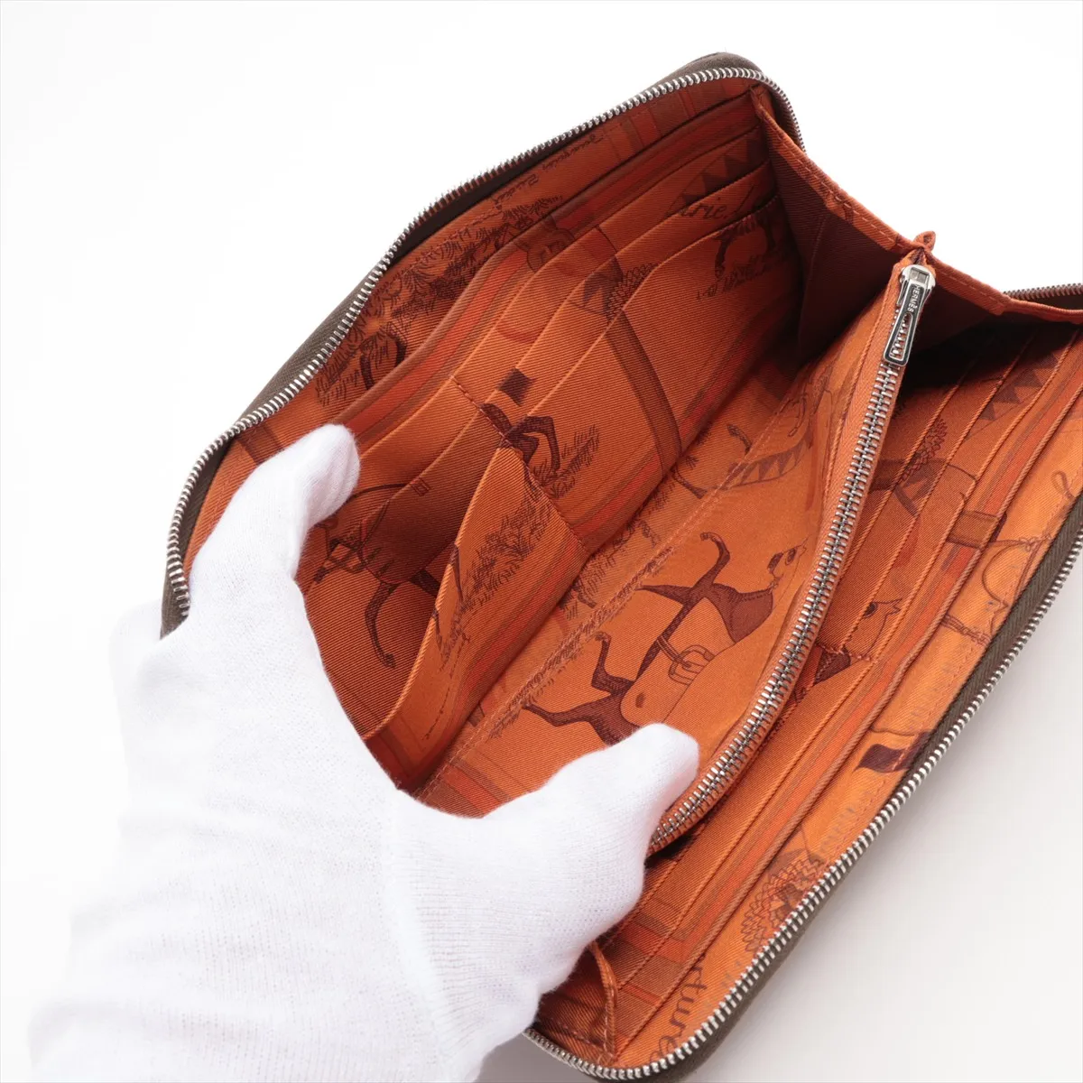 Azap Long Silk In Veau Epsom Round Zip Wallet Brown N:2010 — view 5