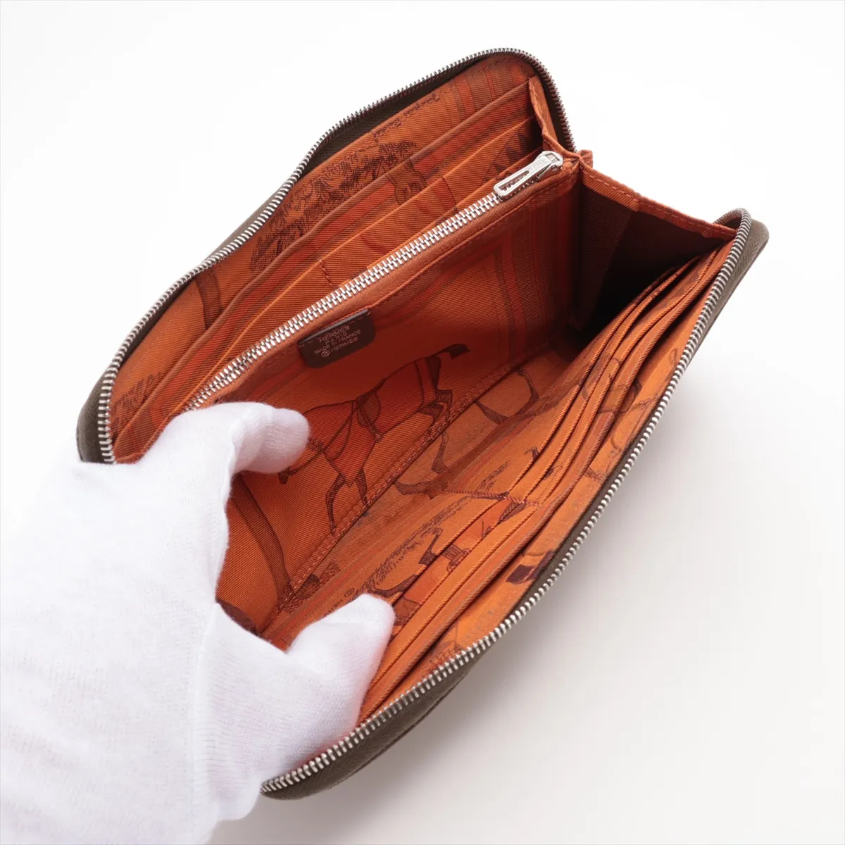 Azap Long Silk In Veau Epsom Round Zip Wallet Brown N:2010 — view 6