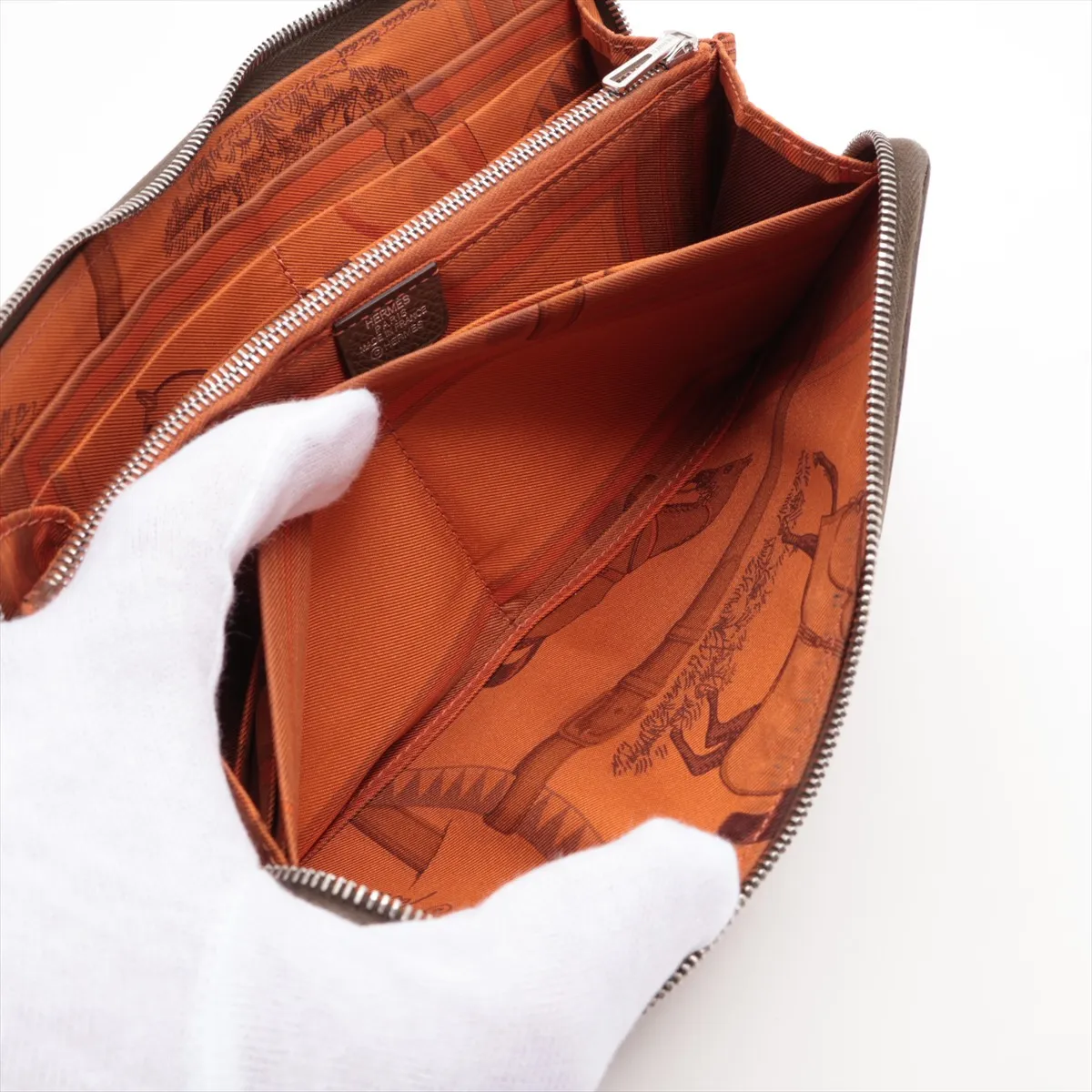 Azap Long Silk In Veau Epsom Round Zip Wallet Brown N:2010 — view 7
