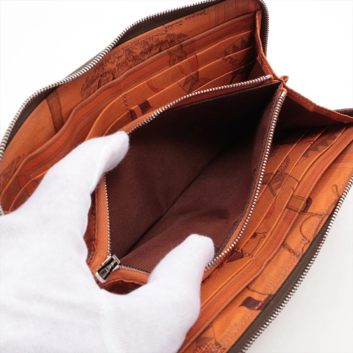 Azap Long Silk In Veau Epsom Round Zip Wallet Brown N:2010 — view 8