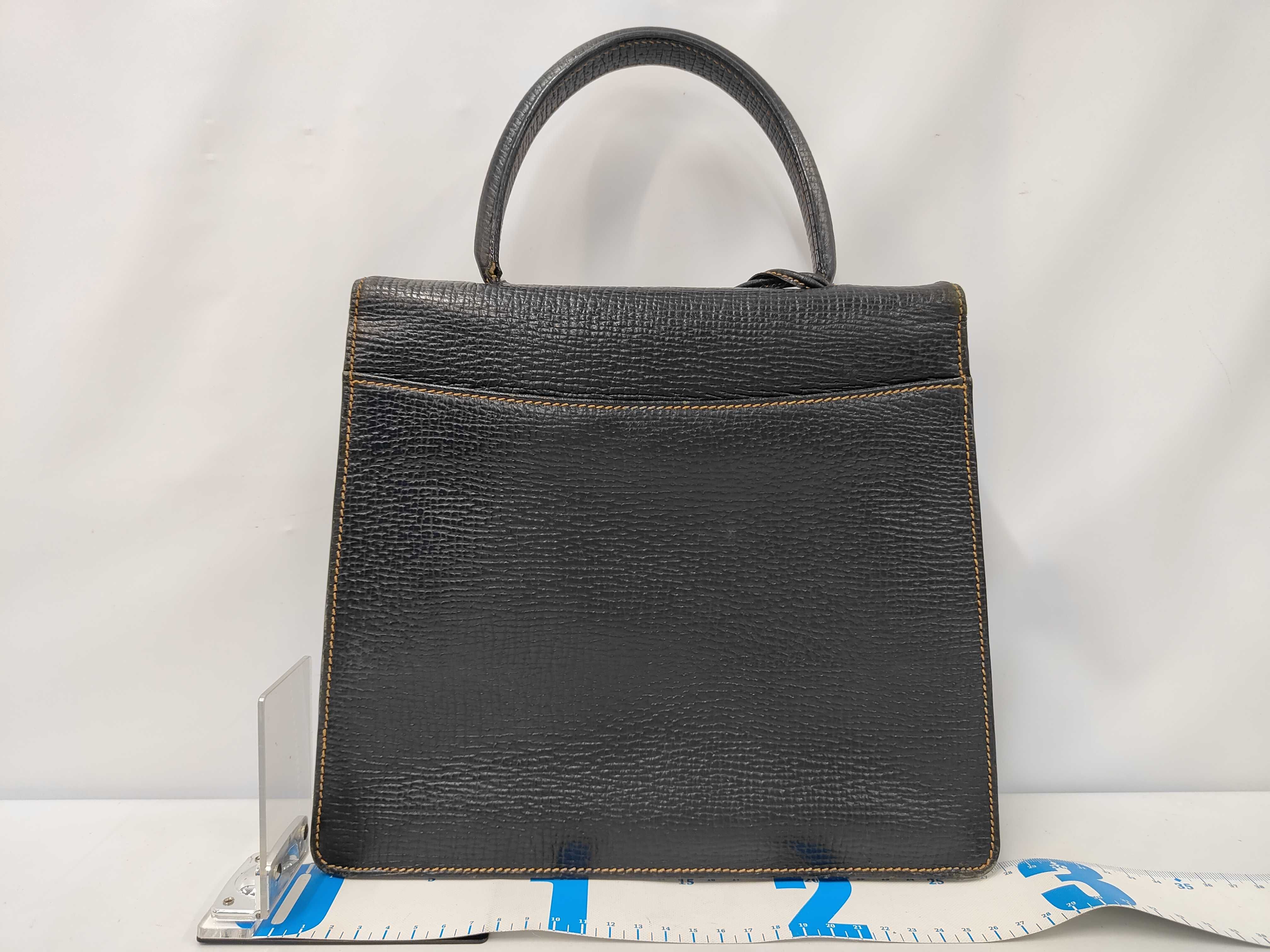 Leather Handbag, Black — view 2