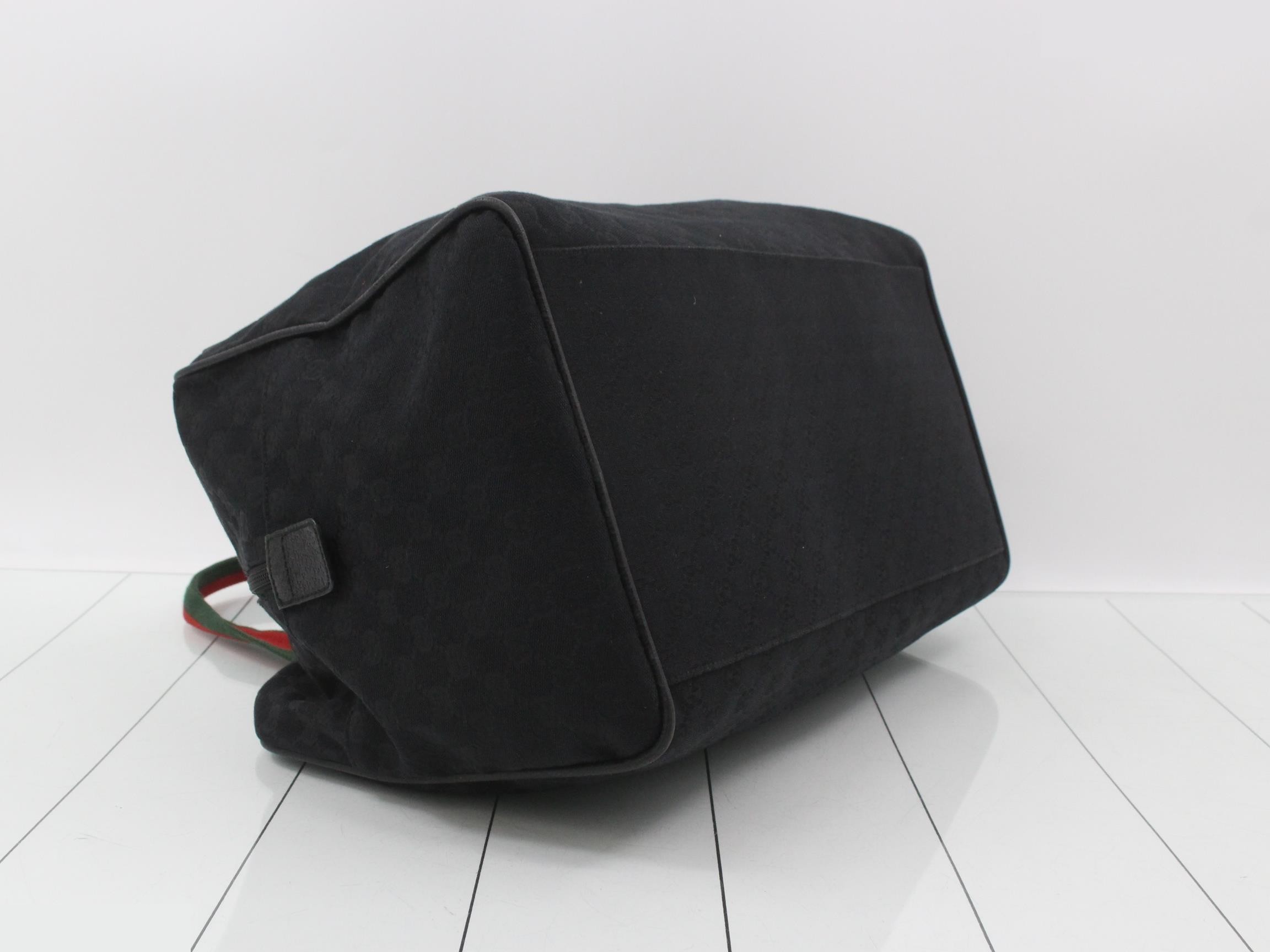 GG Canvas Duffle Bag, Sherry, Black, Silver Hardware, 41 x 29 x 25 cm — view 5