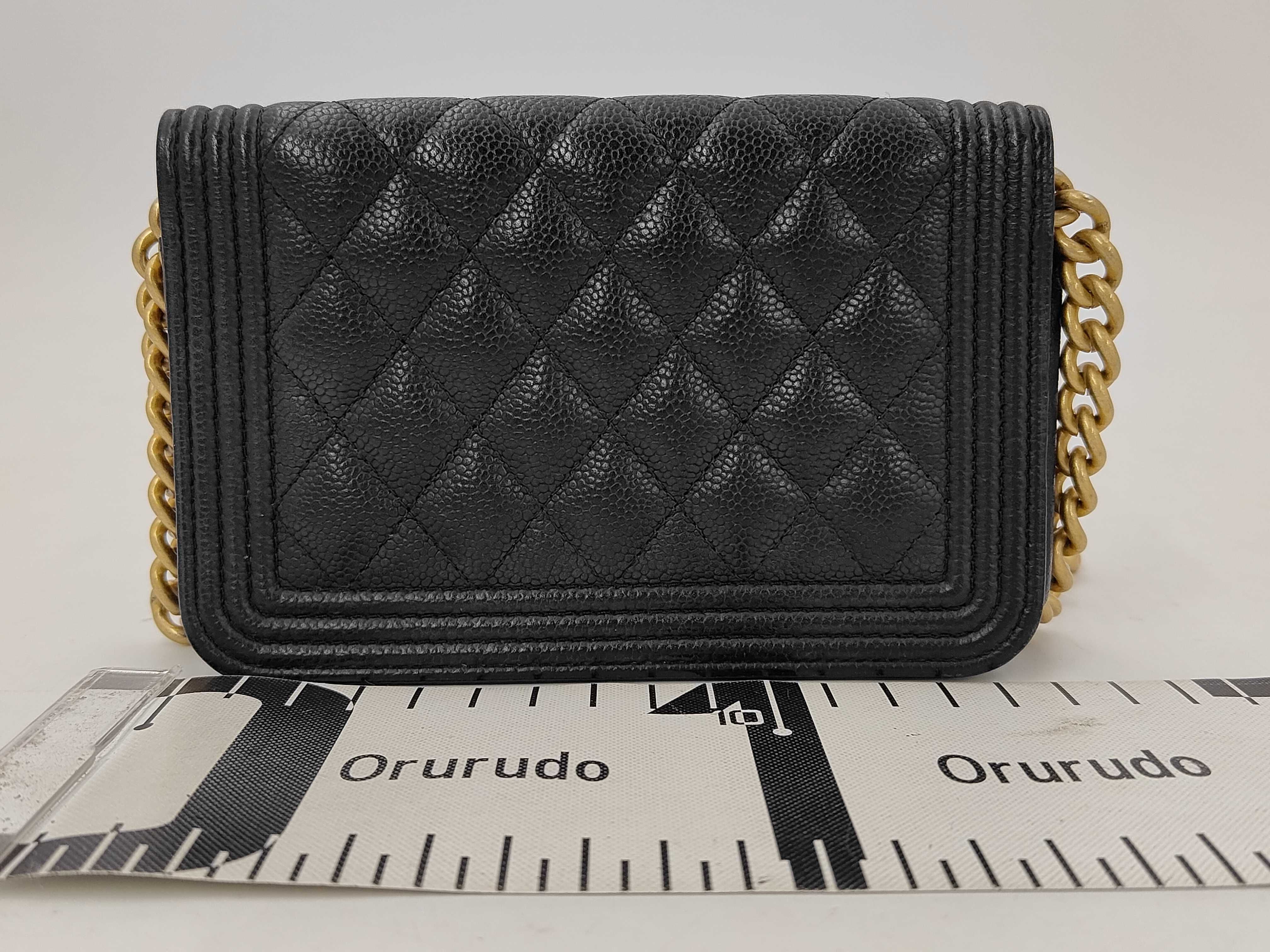 Boy Chanel Chain Wallet, Black Caviar Leather, Gold Hardware, Shoulder Bag — view 2
