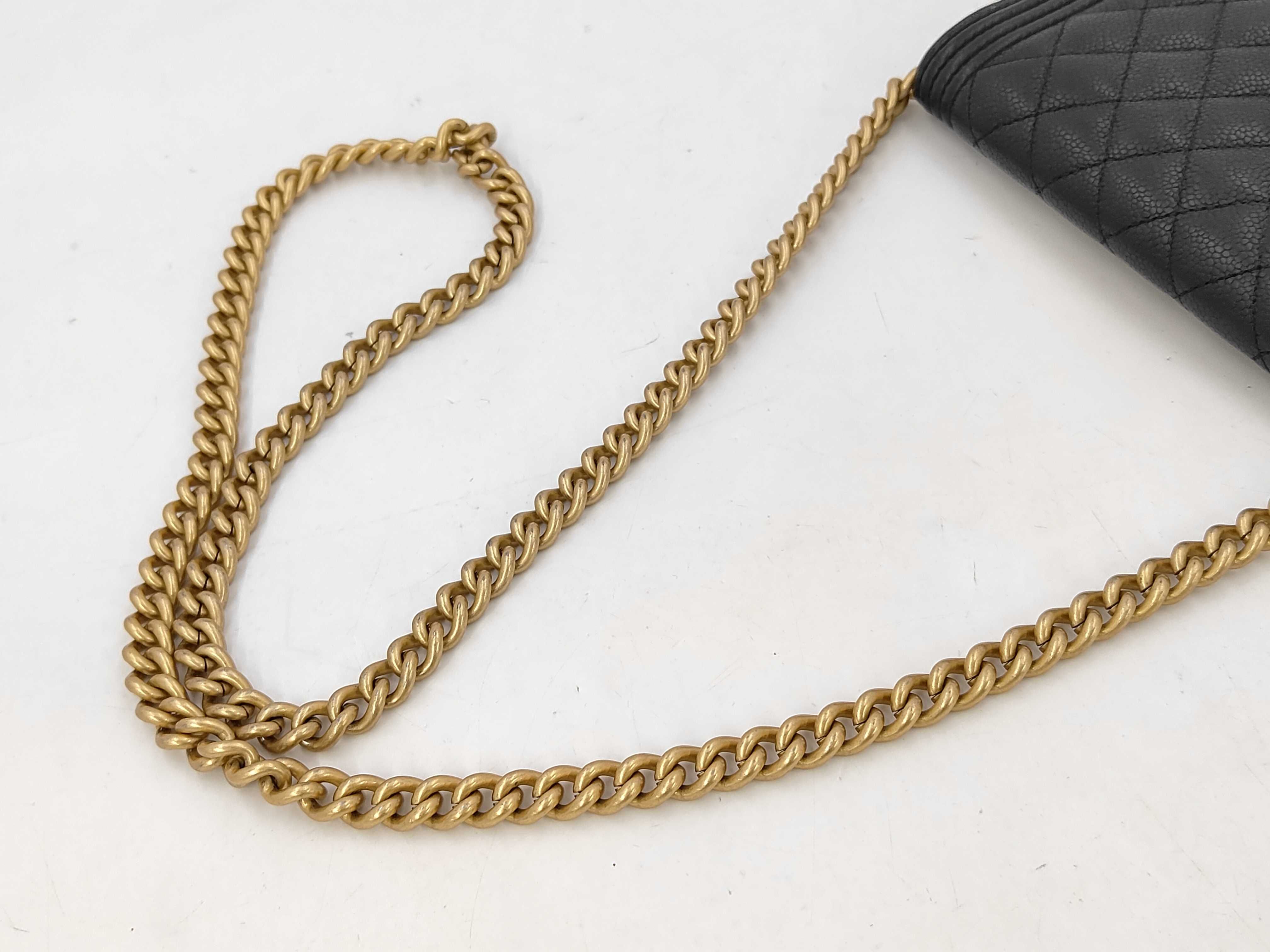 Boy Chanel Chain Wallet, Black Caviar Leather, Gold Hardware, Shoulder Bag — view 3