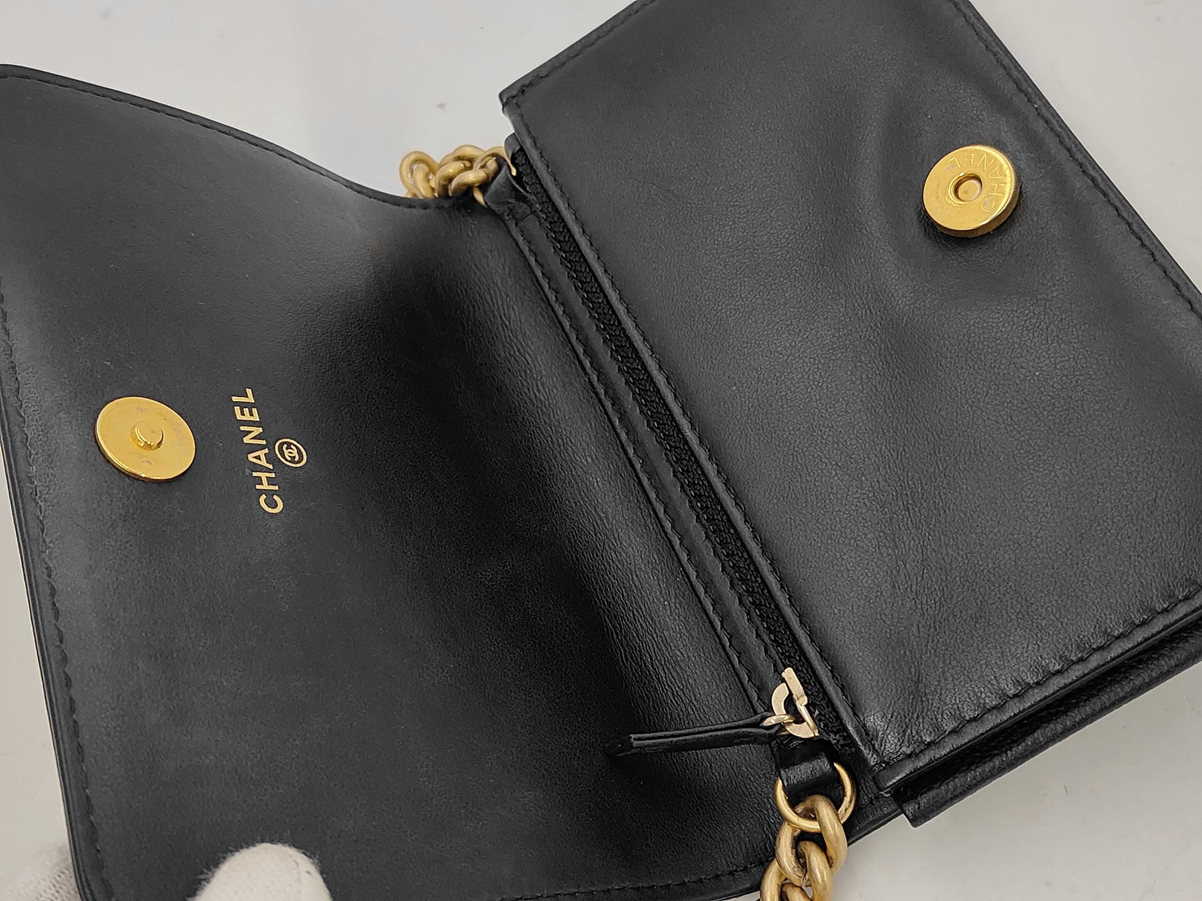 Boy Chanel Chain Wallet, Black Caviar Leather, Gold Hardware, Shoulder Bag — view 6