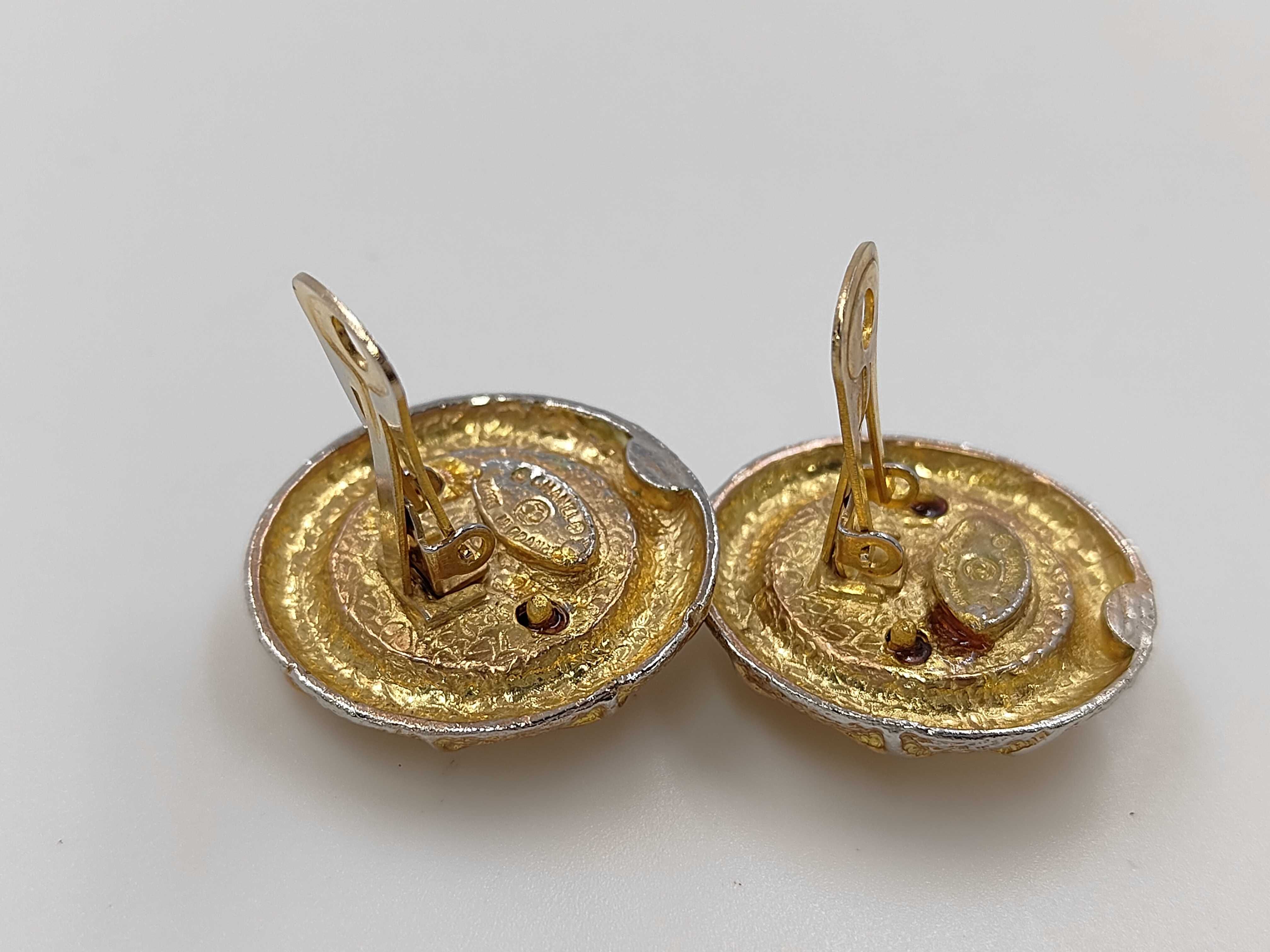 Coco Mark Round Earrings Vintage Gold Earrings — view 4