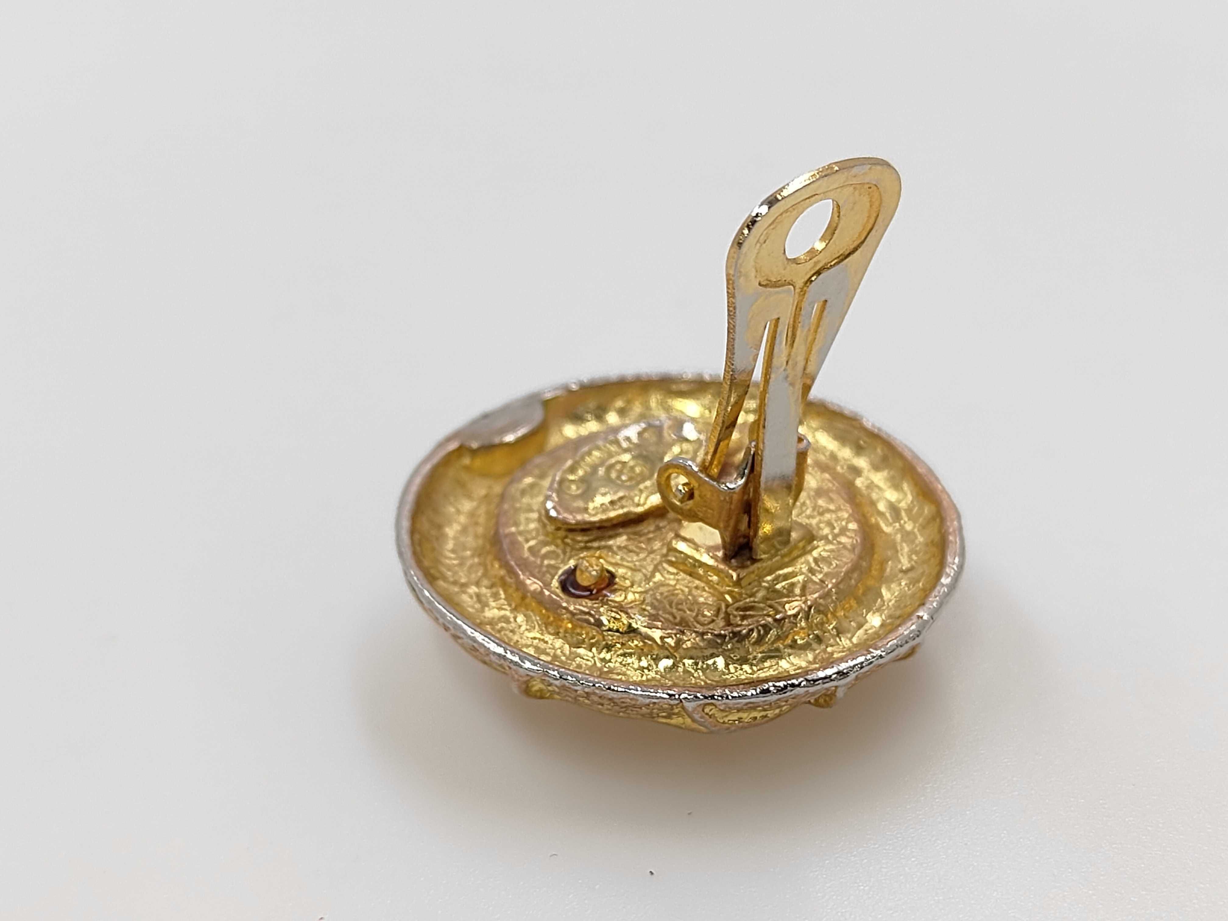 Coco Mark Round Earrings Vintage Gold Earrings — view 6