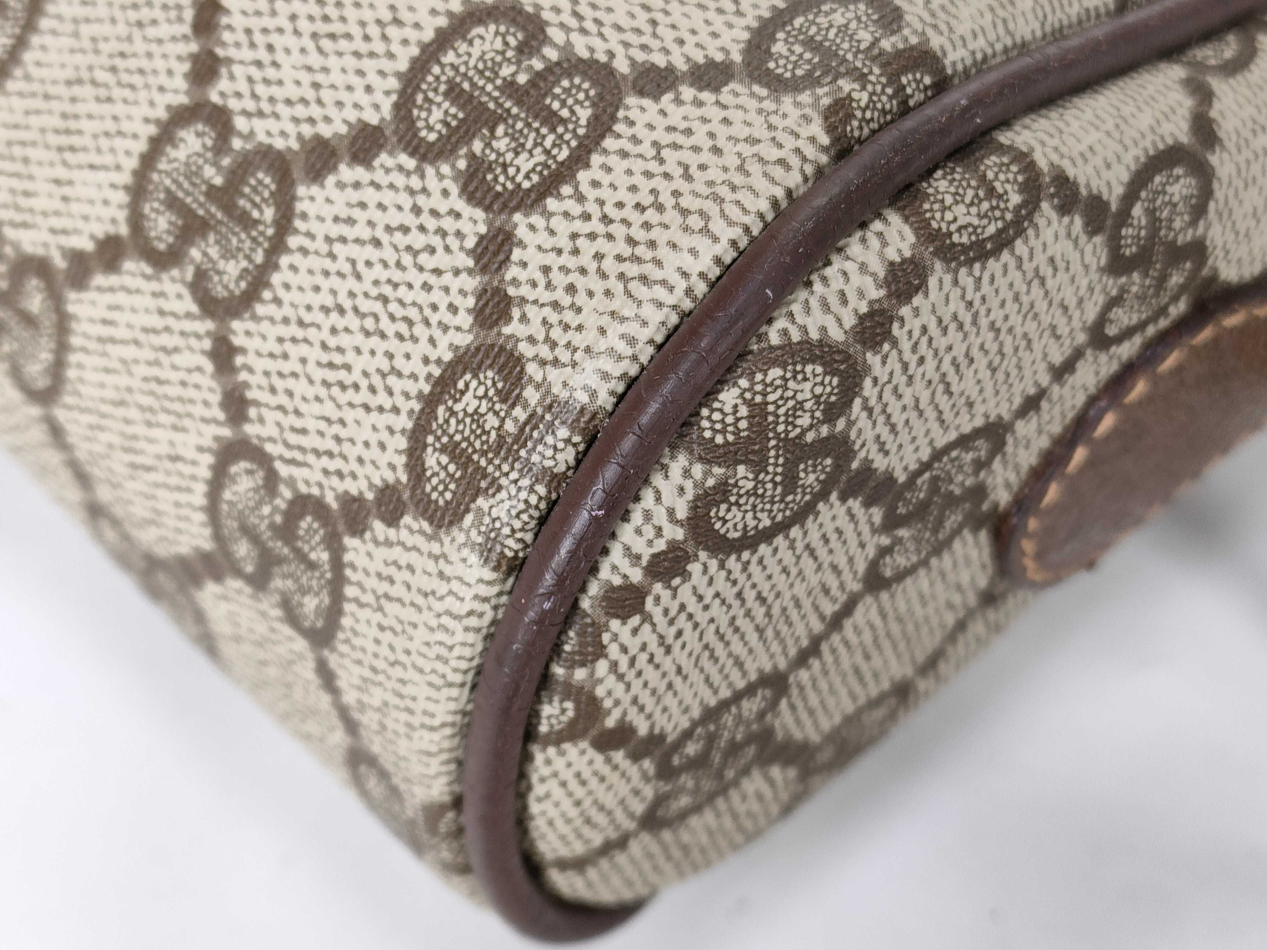Old Gucci Sherry Line GG Pattern PVC x Leather Shoulder Bag Handbag — view 7