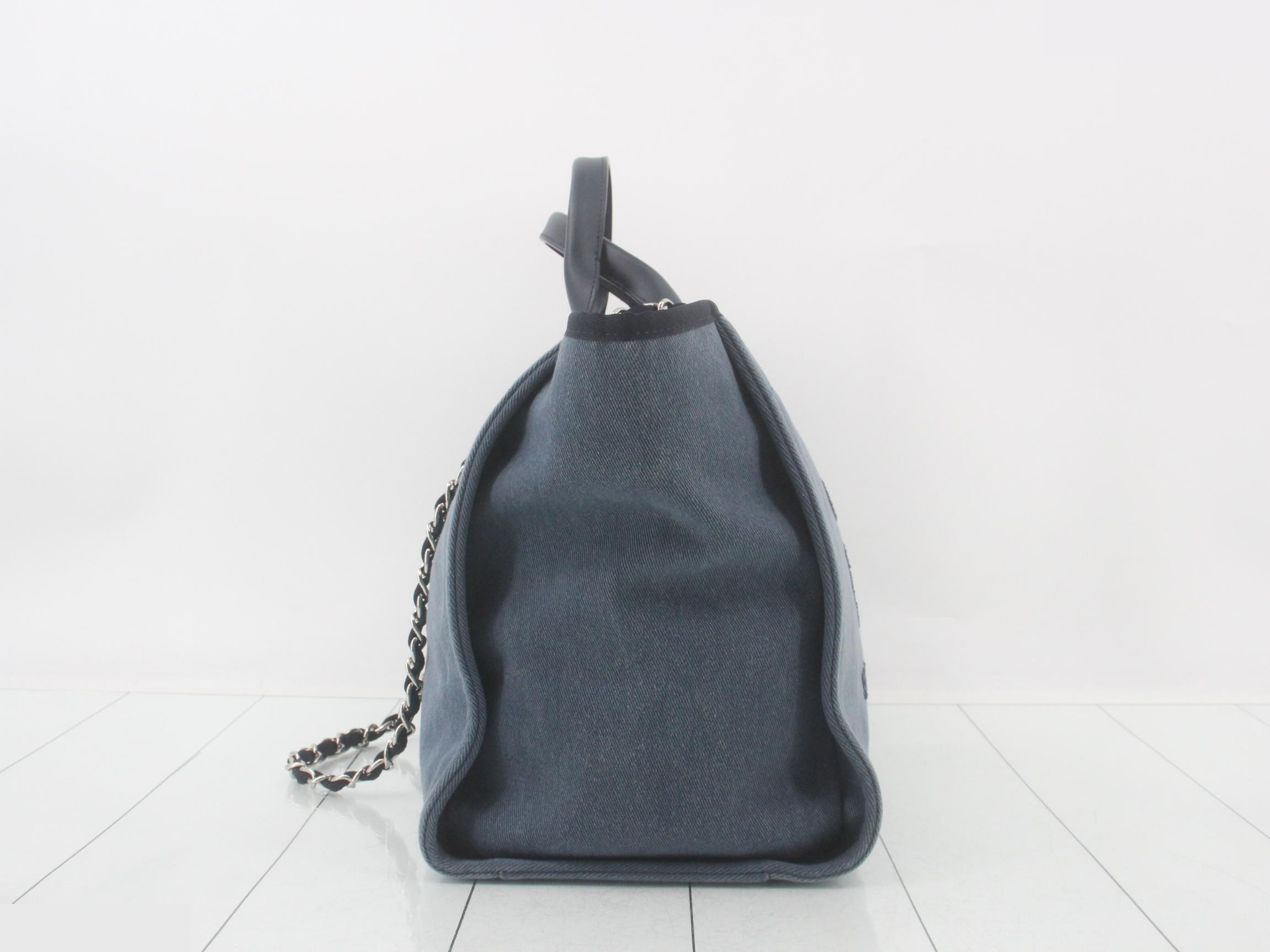 2-way Deauville GM Blue Denim Shoulder Bag — view 4