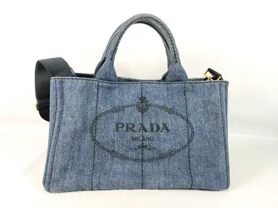 2-Way Tote Bag, Blue, with Bag (for strap)