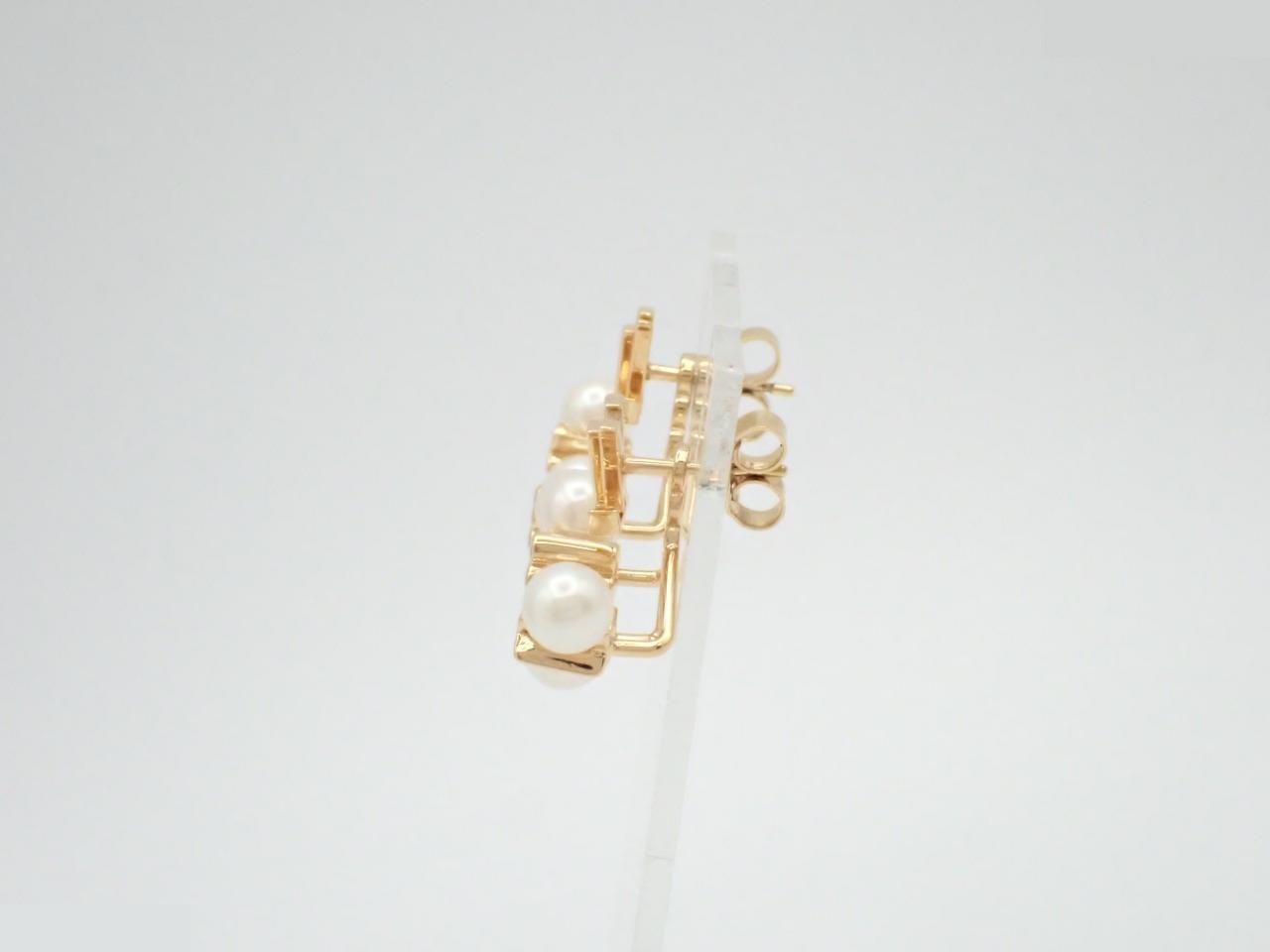Mini Gram Pearl Earrings — view 3