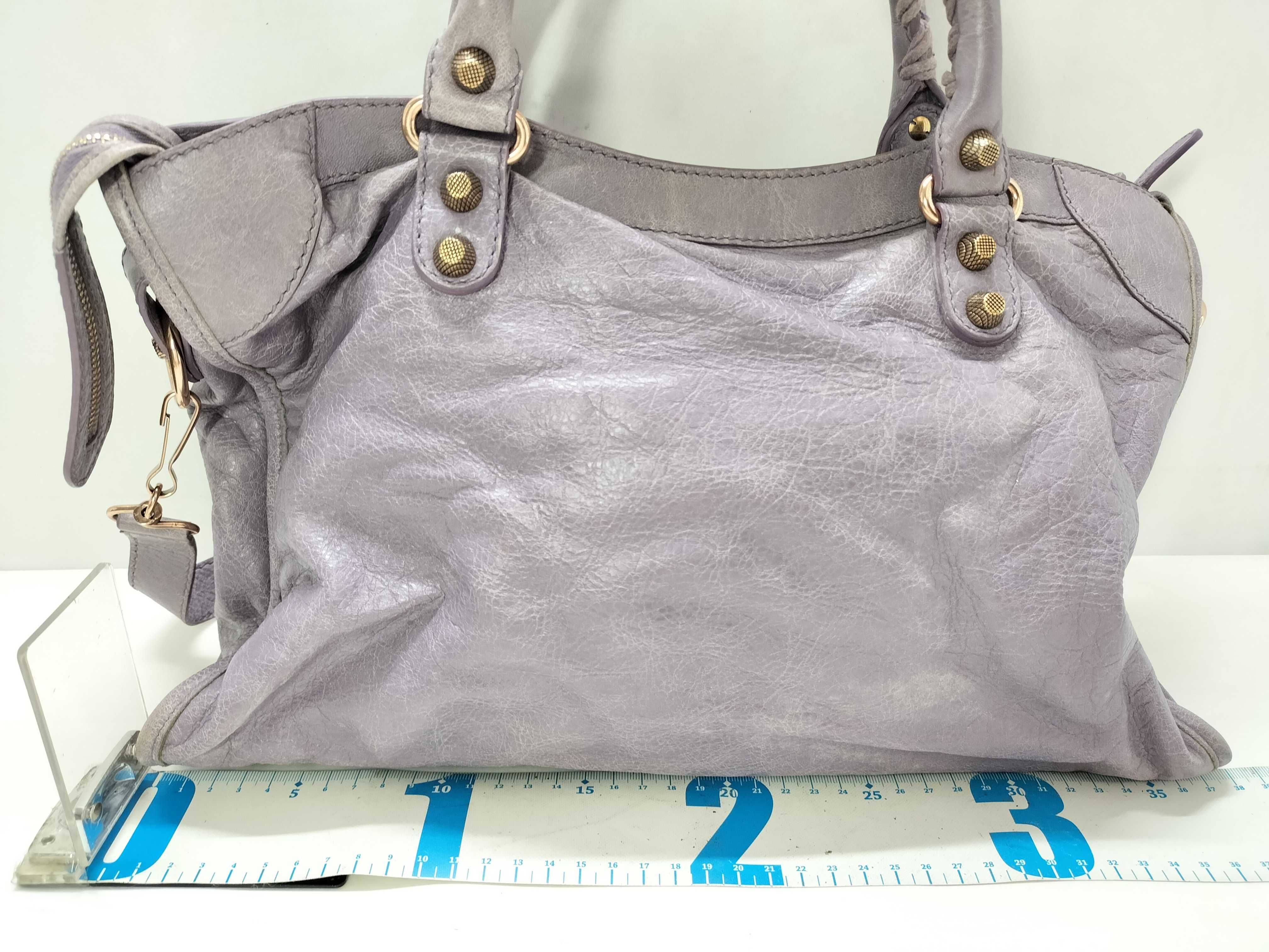 The Giant City Leather 2-Way Handbag, Purple, 281770, with Mirror — view 2