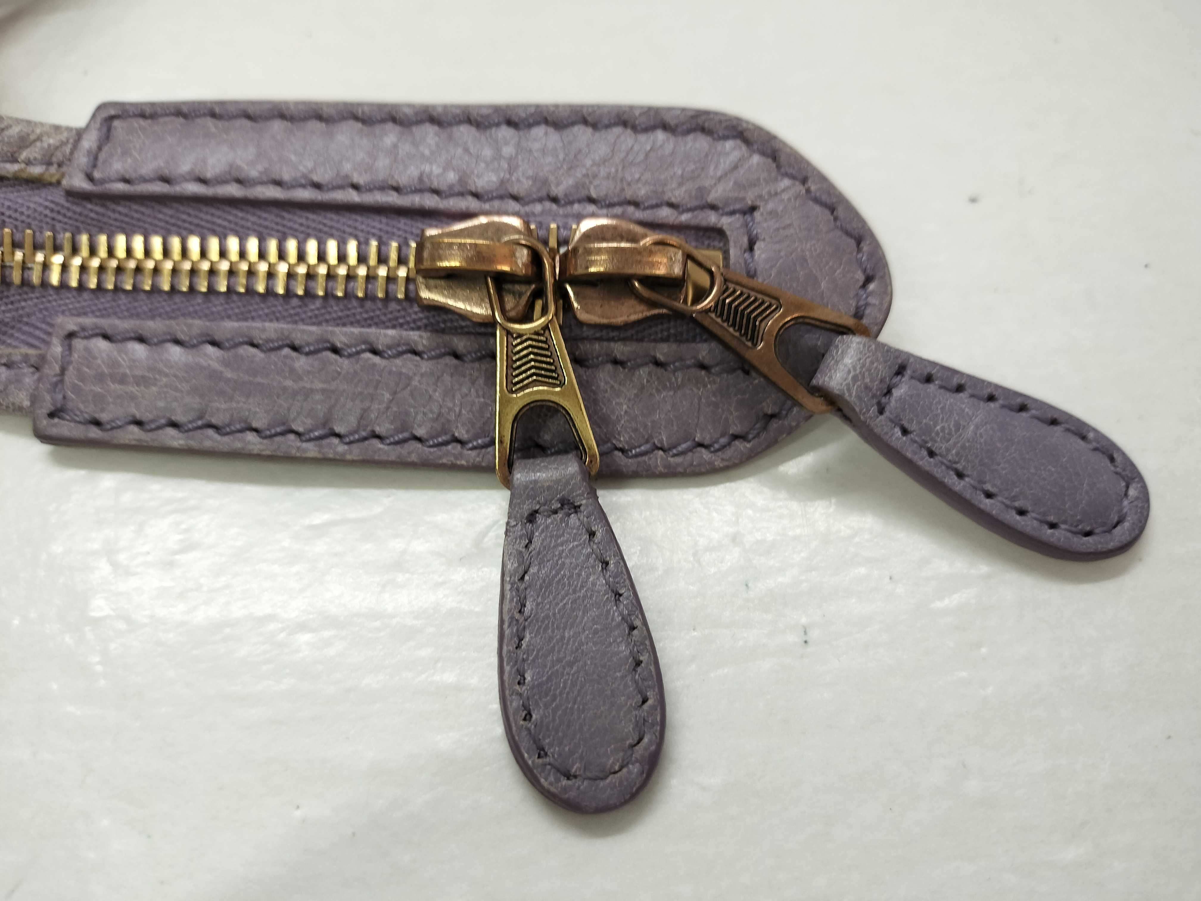 The Giant City Leather 2-Way Handbag, Purple, 281770, with Mirror — view 13