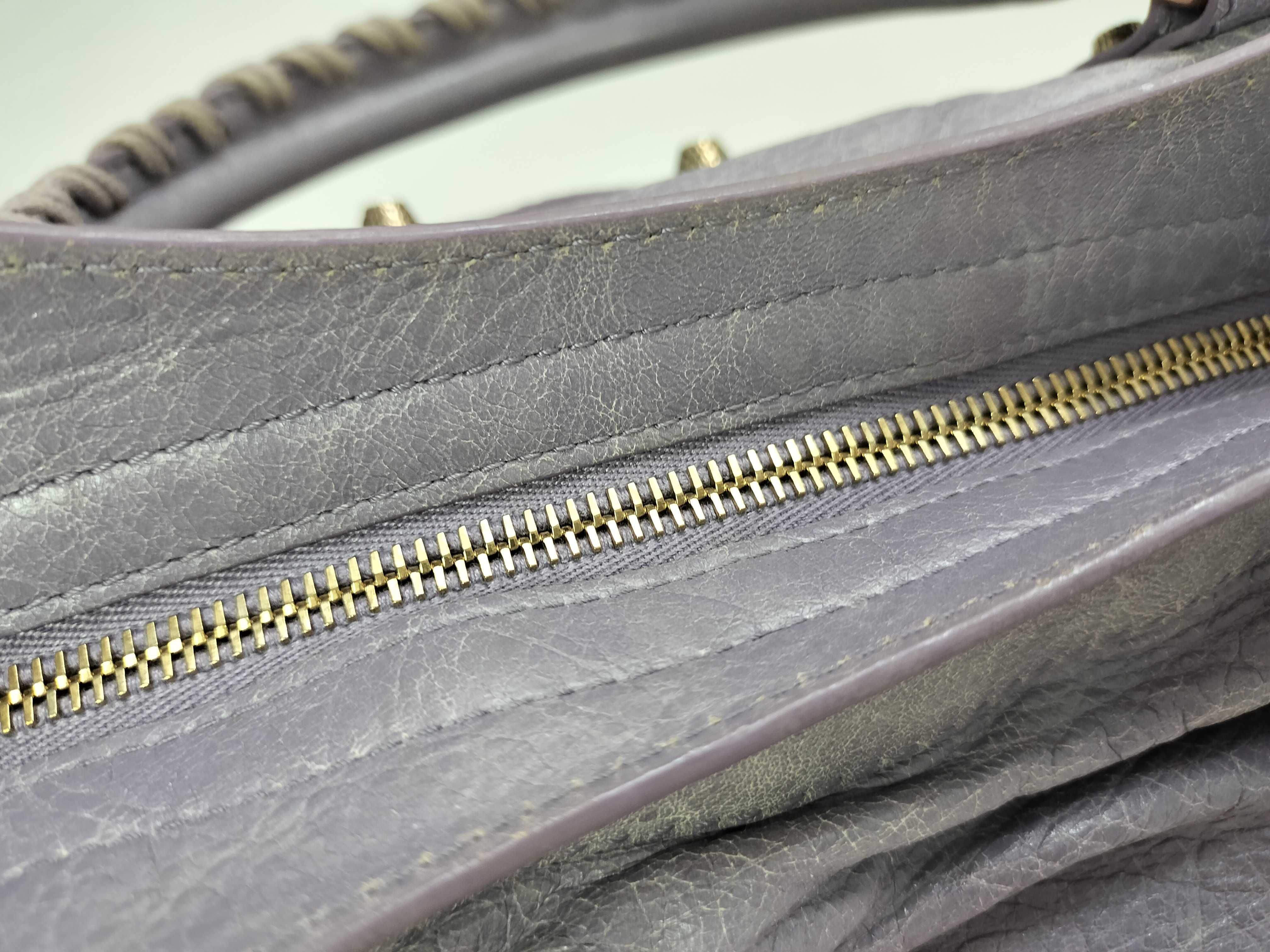 The Giant City Leather 2-Way Handbag, Purple, 281770, with Mirror — view 6
