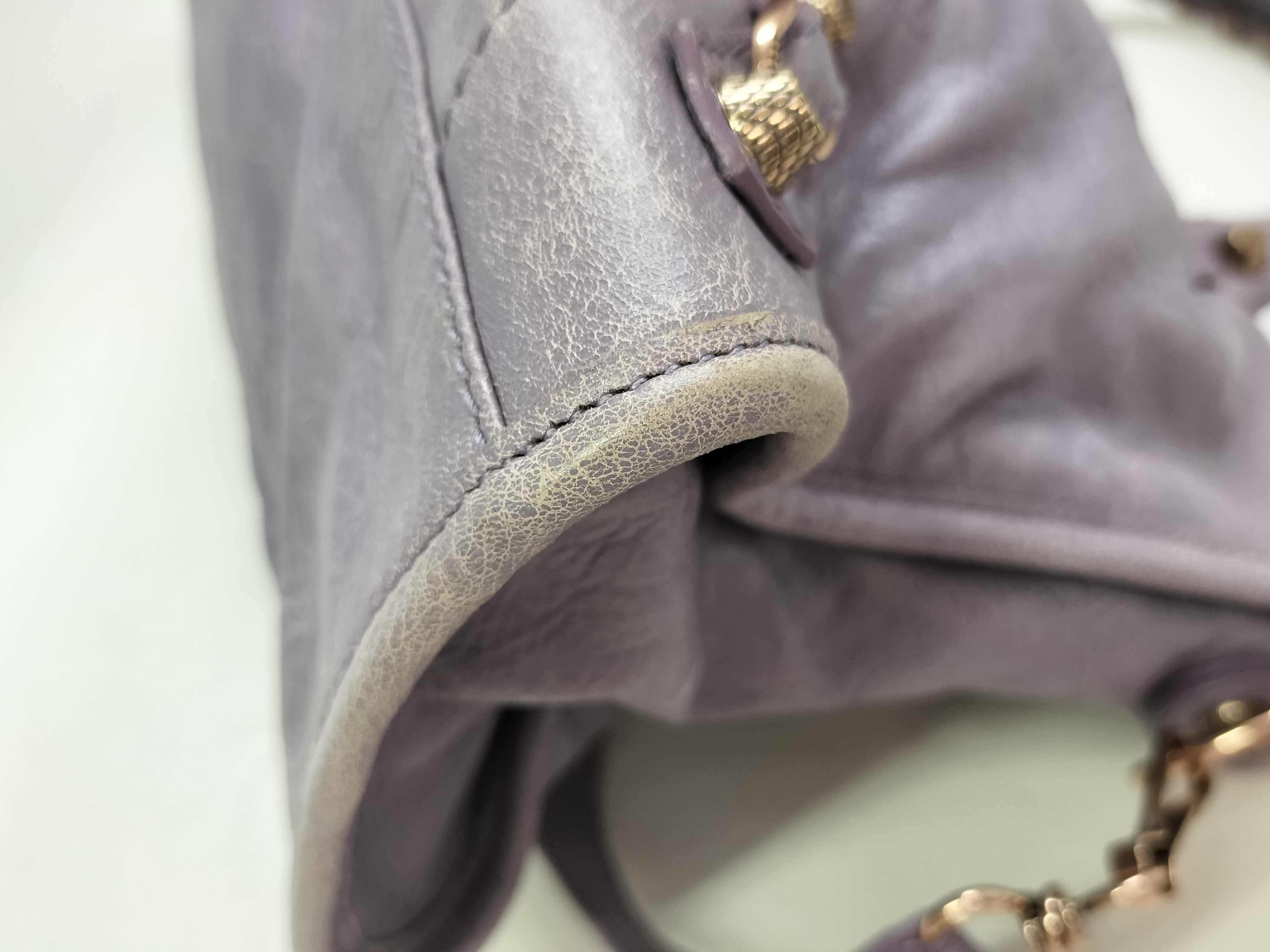 The Giant City Leather 2-Way Handbag, Purple, 281770, with Mirror — view 7