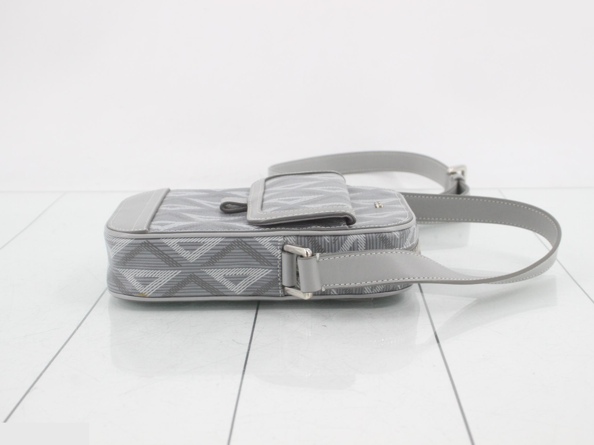 CD Diamond Leather Hit the Road Shoulder Bag, Gray — view 3