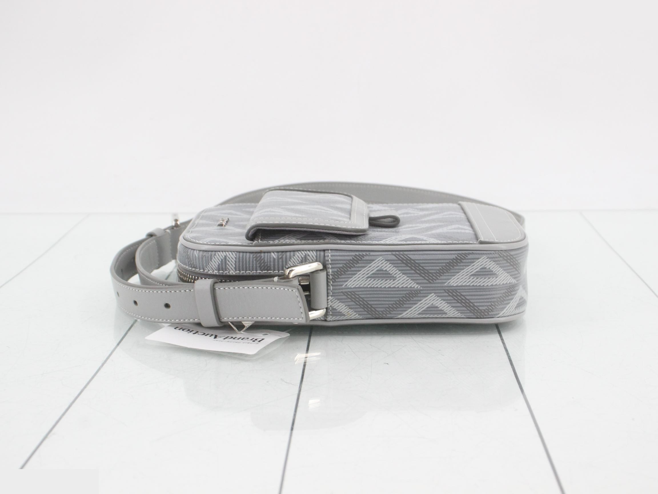 CD Diamond Leather Hit the Road Shoulder Bag, Gray — view 4
