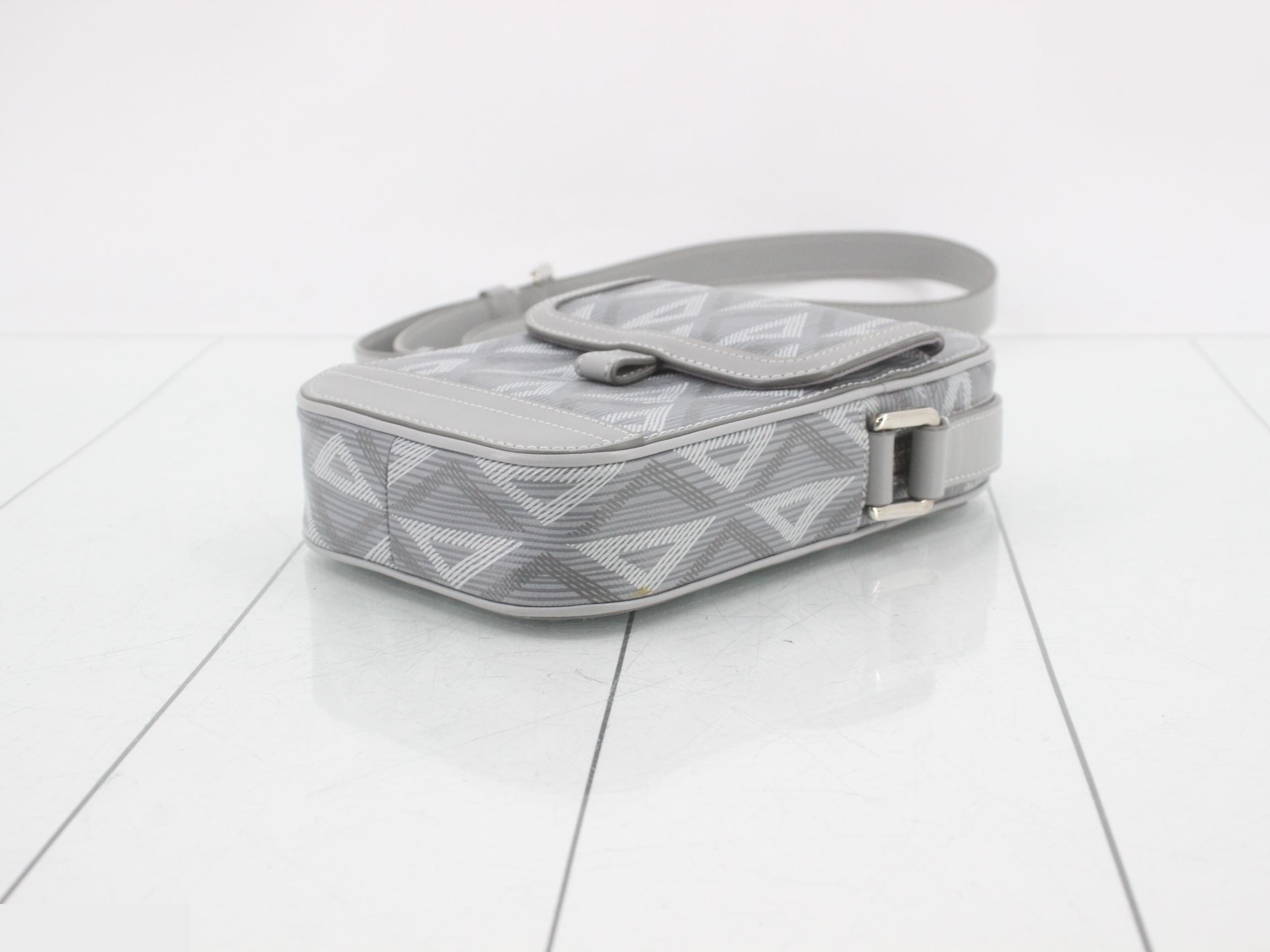 CD Diamond Leather Hit the Road Shoulder Bag, Gray — view 6