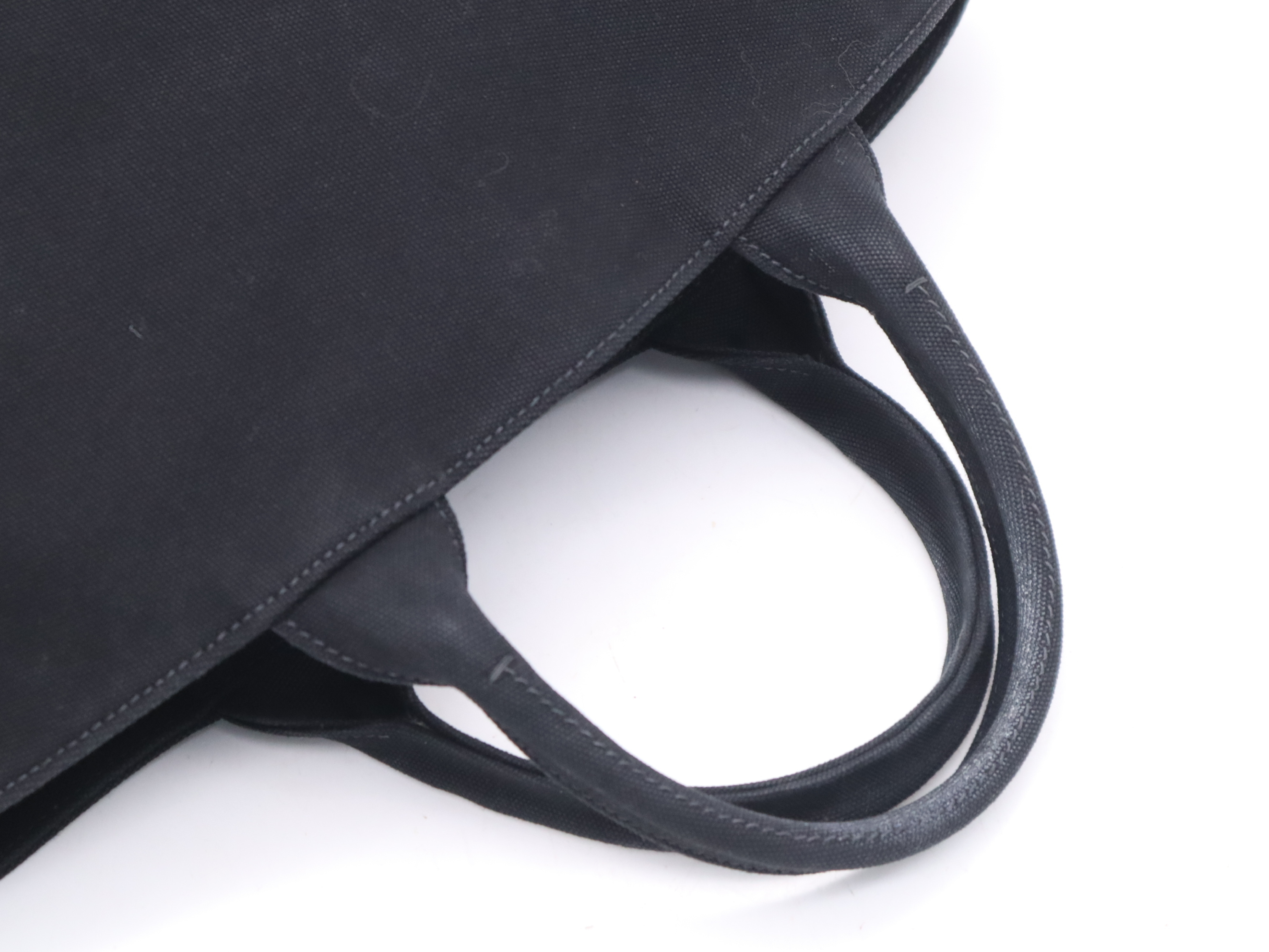Canvas Canapa Tote Bag, Black, Silver Hardware — view 6