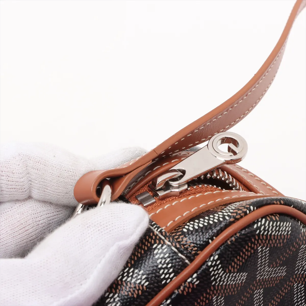 Cup Veil PVC x Leather Shoulder Bag Black x Brown — view 13
