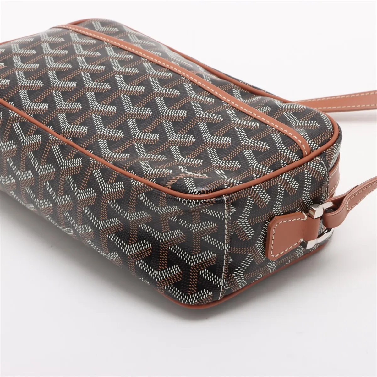 Cup Veil PVC x Leather Shoulder Bag Black x Brown — view 3