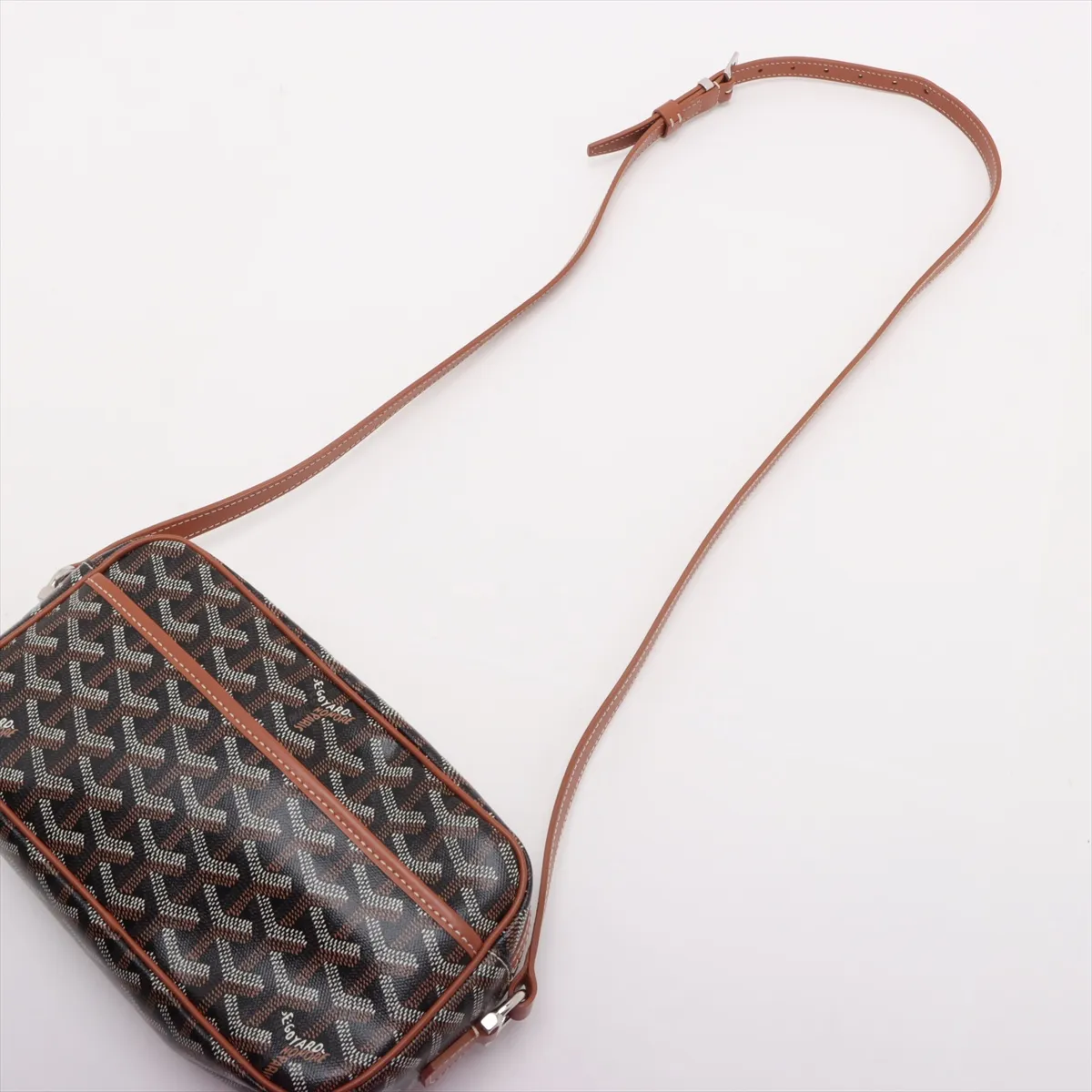 Cup Veil PVC x Leather Shoulder Bag Black x Brown — view 5