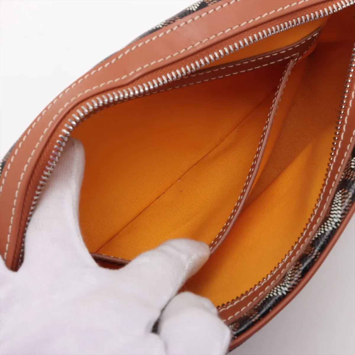 Cup Veil PVC x Leather Shoulder Bag Black x Brown — view 7