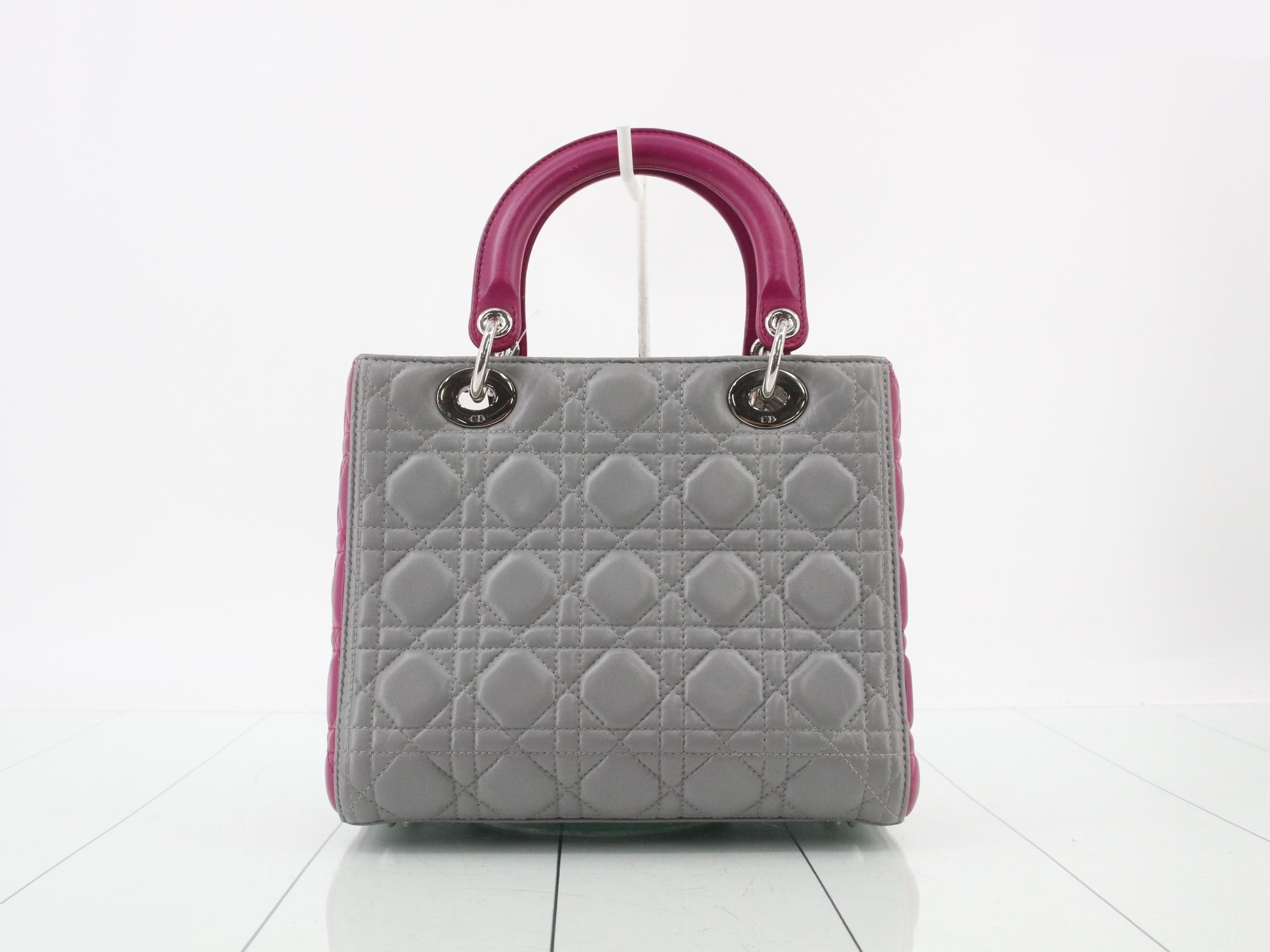 Lady Dior Cannage Lambskin 2-Way Handbag, Bicolor — view 2