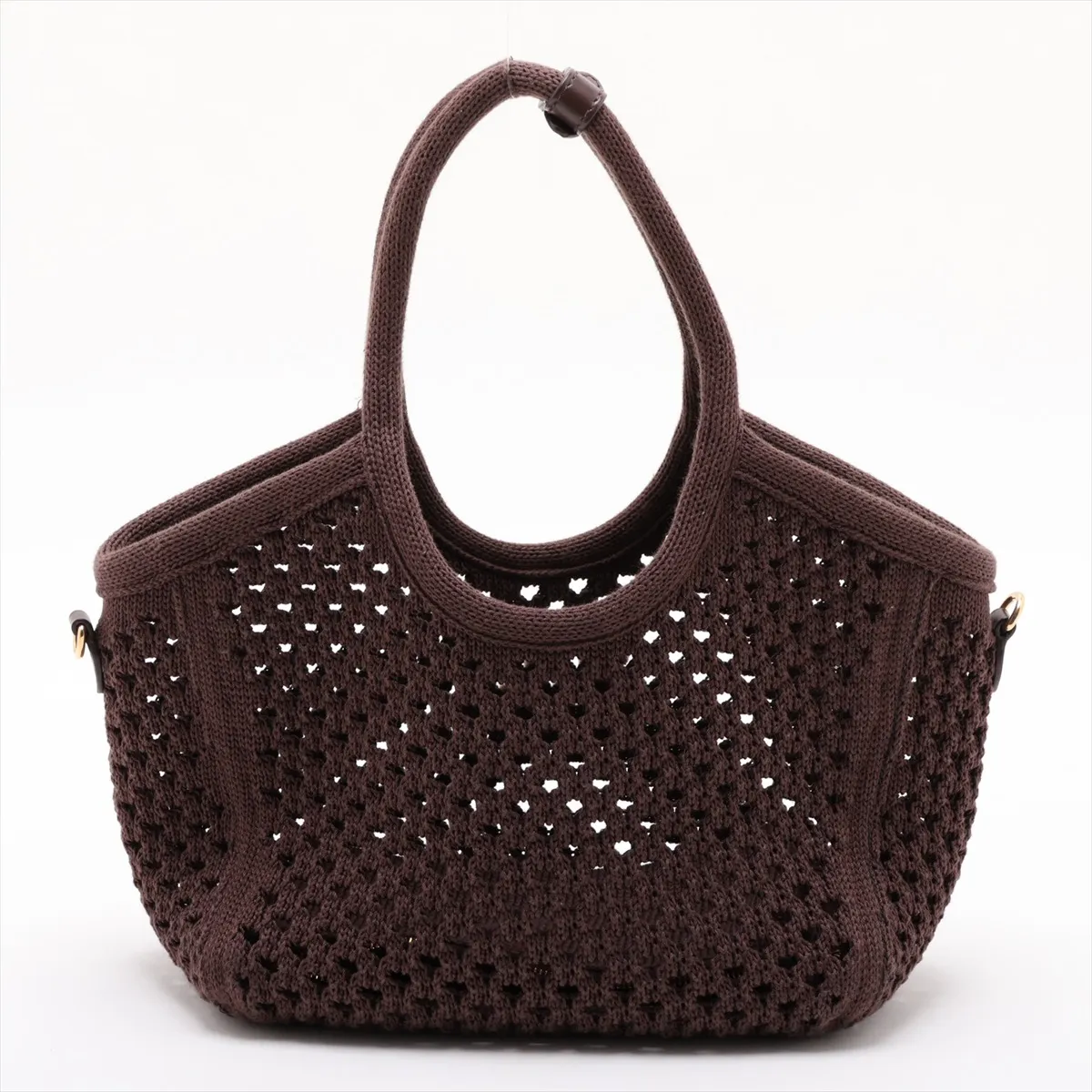Ivy Cotton x Leather 2-Way Handbag Brown — view 2
