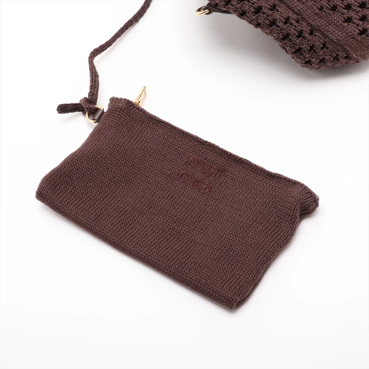 Ivy Cotton x Leather 2-Way Handbag Brown — view 11