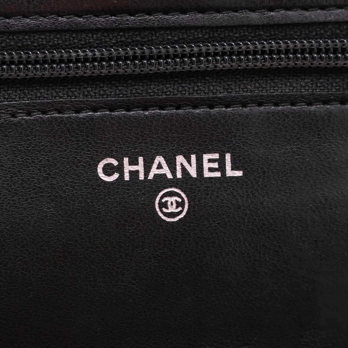Matelassé Lambskin Chain Wallet, Black with Silver Hardware, 25442735, Serial Number , AP0250 — view 11
