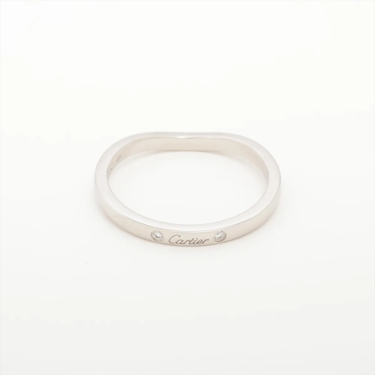 Ballerina Curve Wedding 3-Diamond Ring, Pt950, 3.5g, Size 55, Item No. 803CPZ — view 2