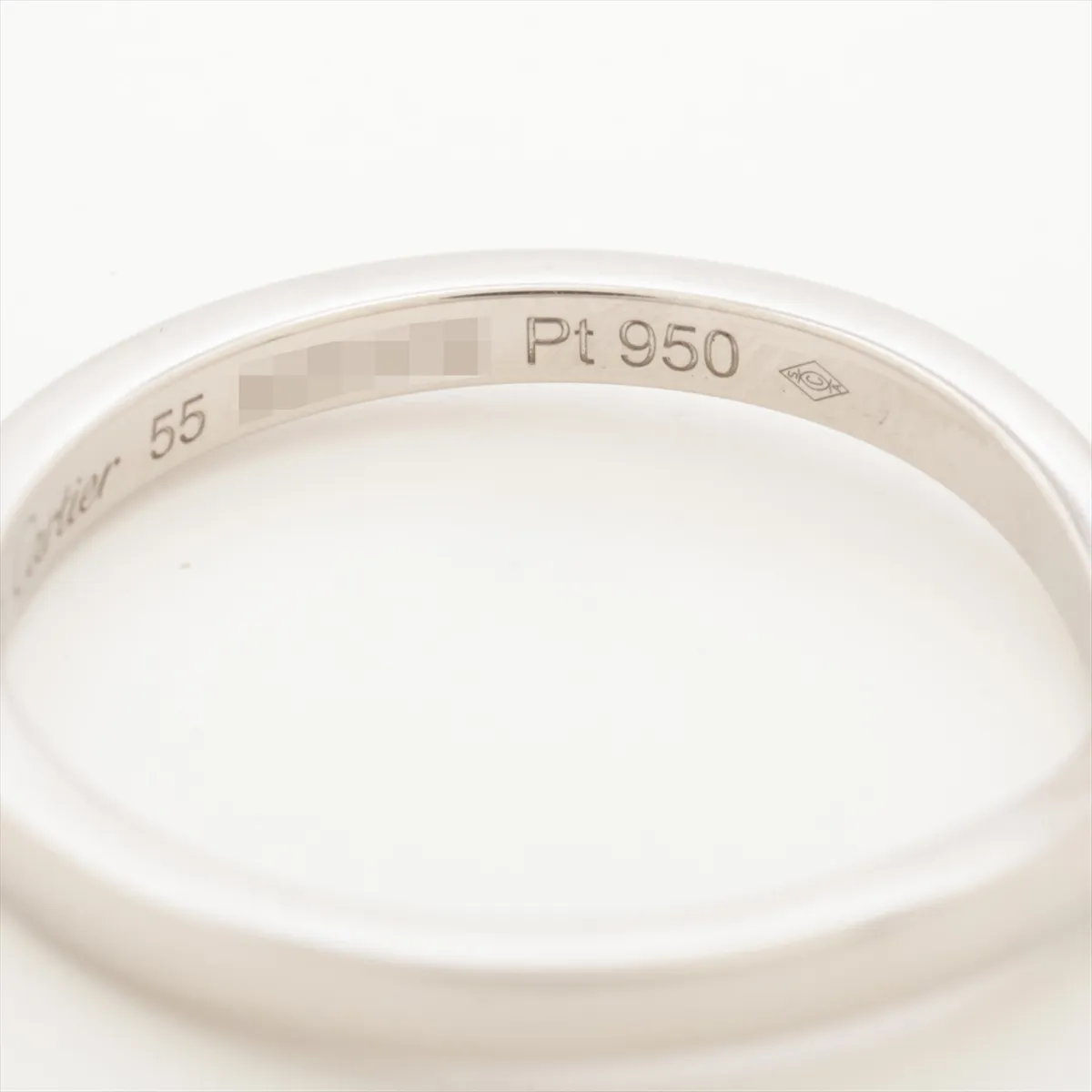 Ballerina Curve Wedding 3-Diamond Ring, Pt950, 3.5g, Size 55, Item No. 803CPZ — view 4