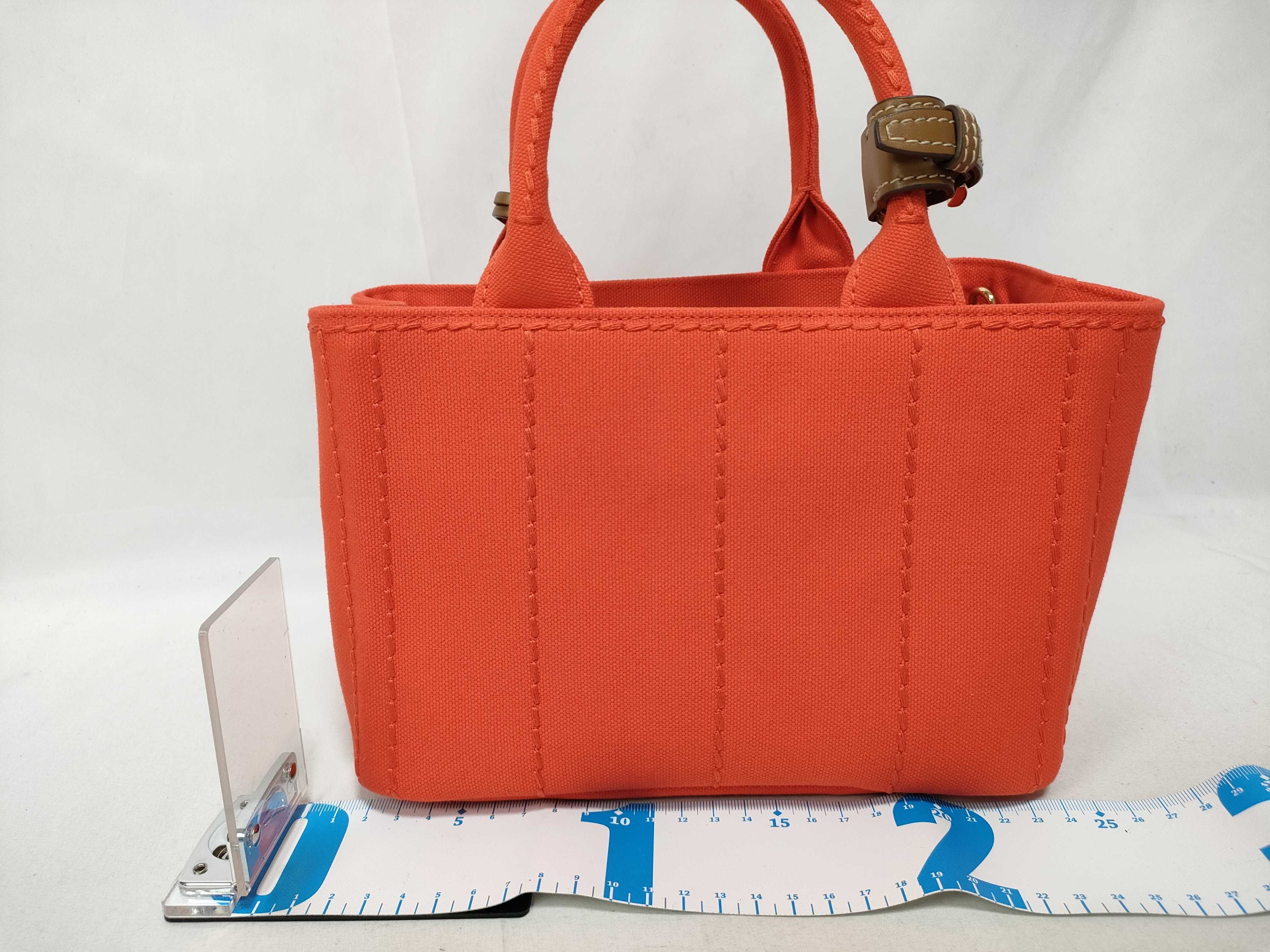 Jardinière Mini Handbag, Cotton Canvas, Orange Handbag — view 2