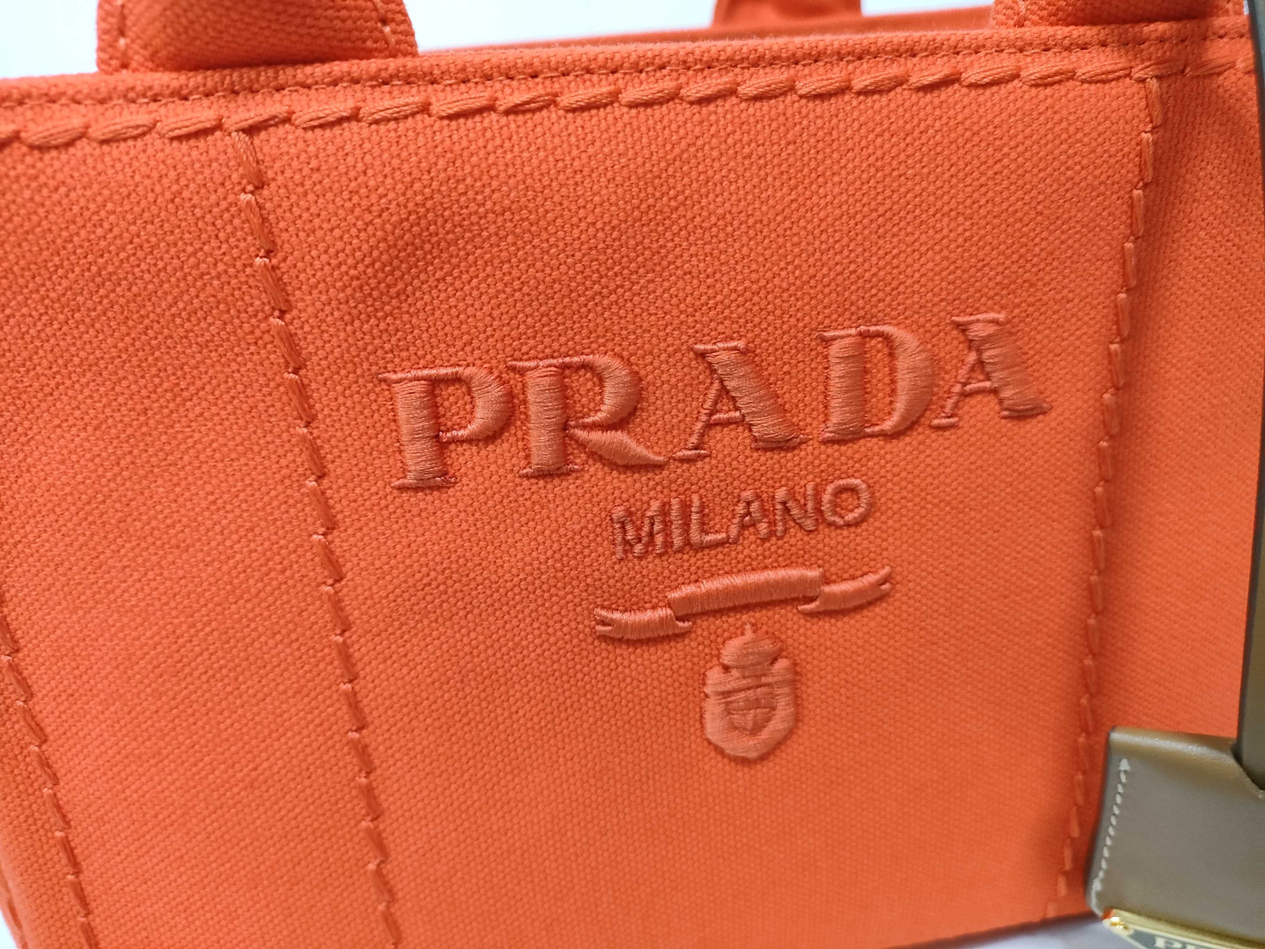 Jardinière Mini Handbag, Cotton Canvas, Orange Handbag — view 14