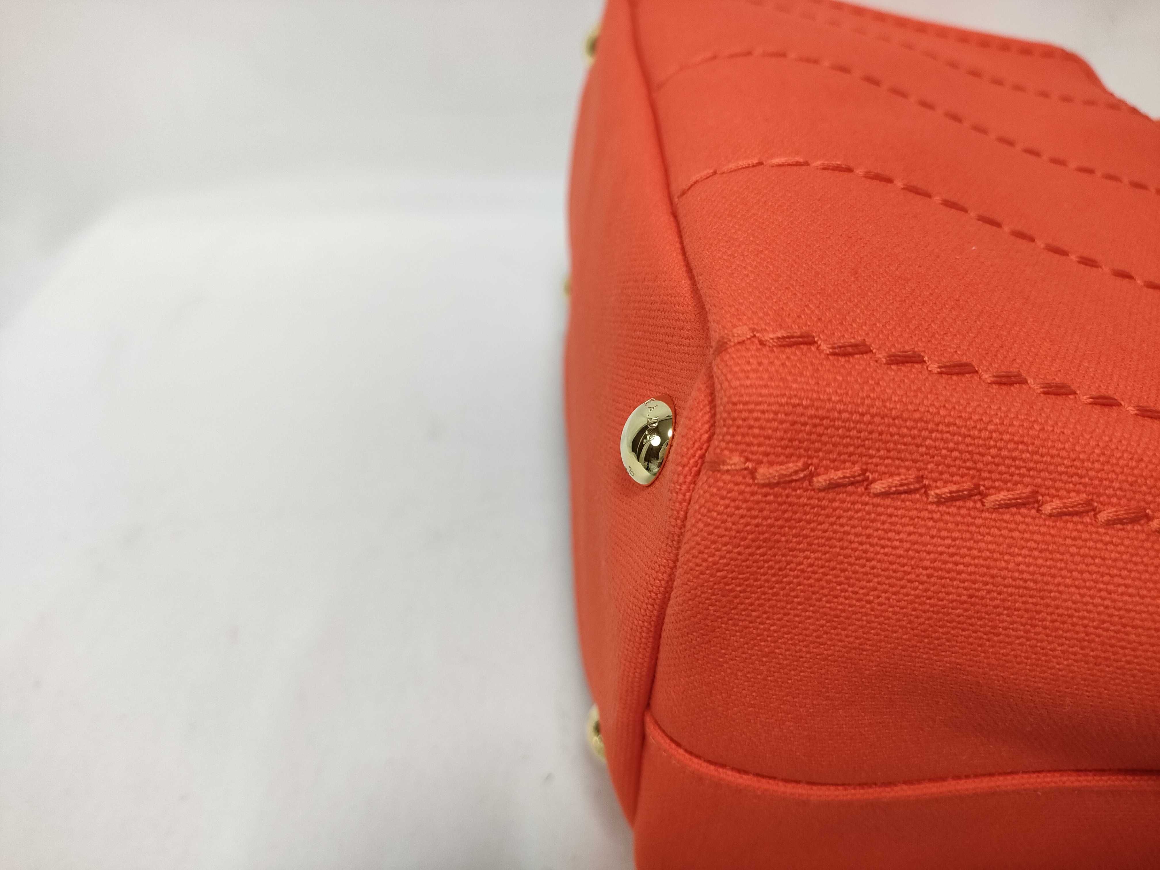 Jardinière Mini Handbag, Cotton Canvas, Orange Handbag — view 4