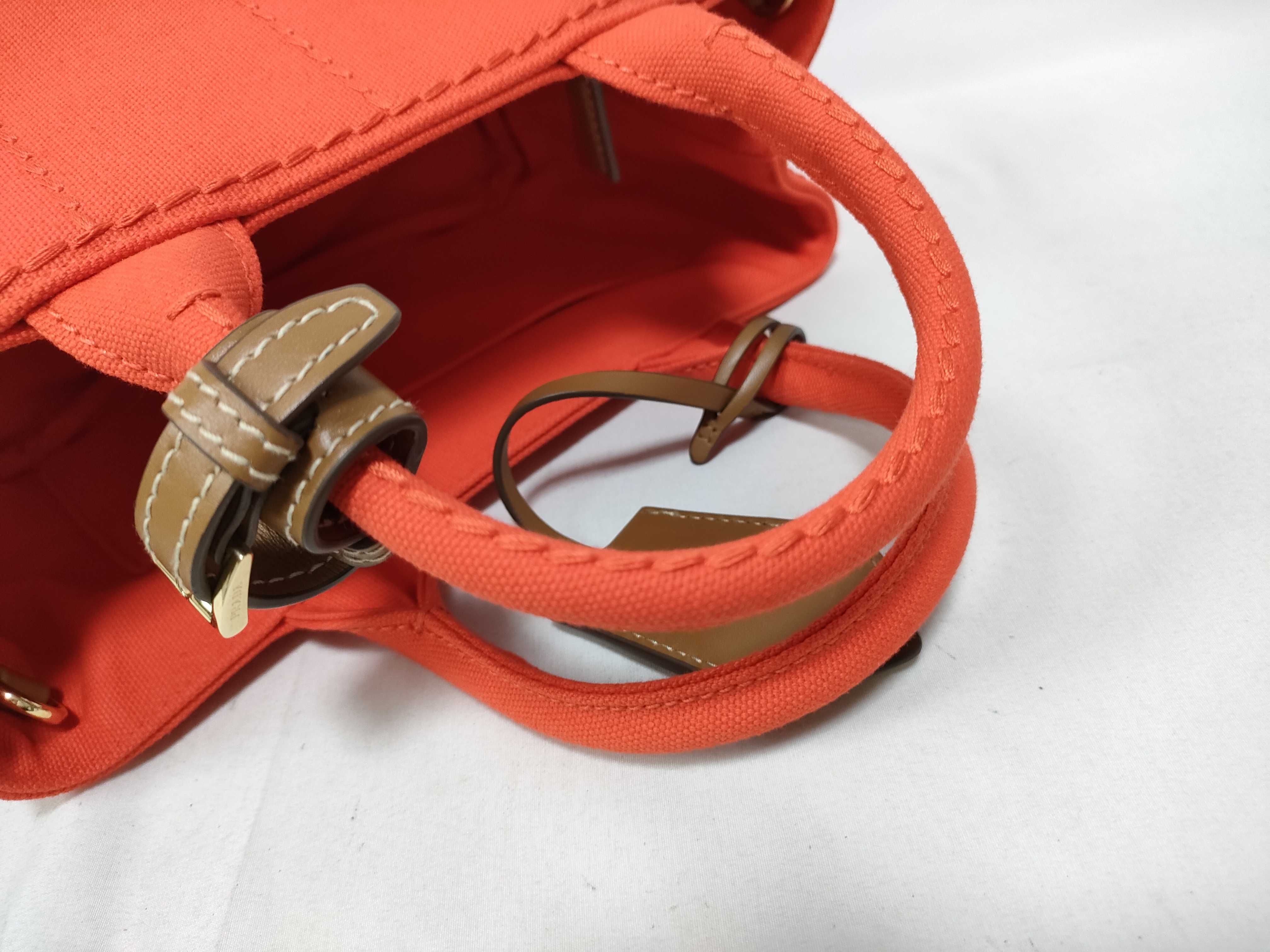 Jardinière Mini Handbag, Cotton Canvas, Orange Handbag — view 6