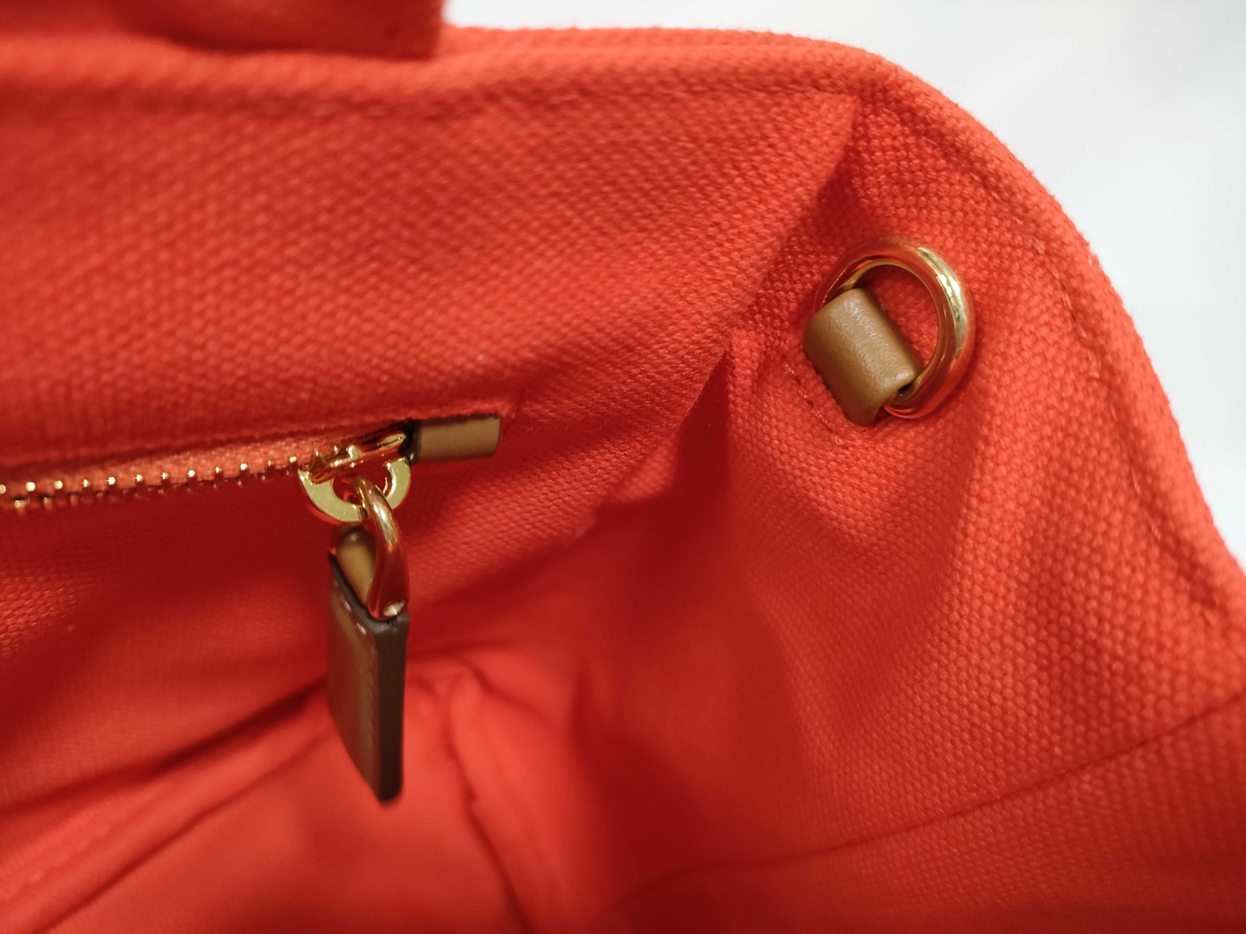 Jardinière Mini Handbag, Cotton Canvas, Orange Handbag — view 9
