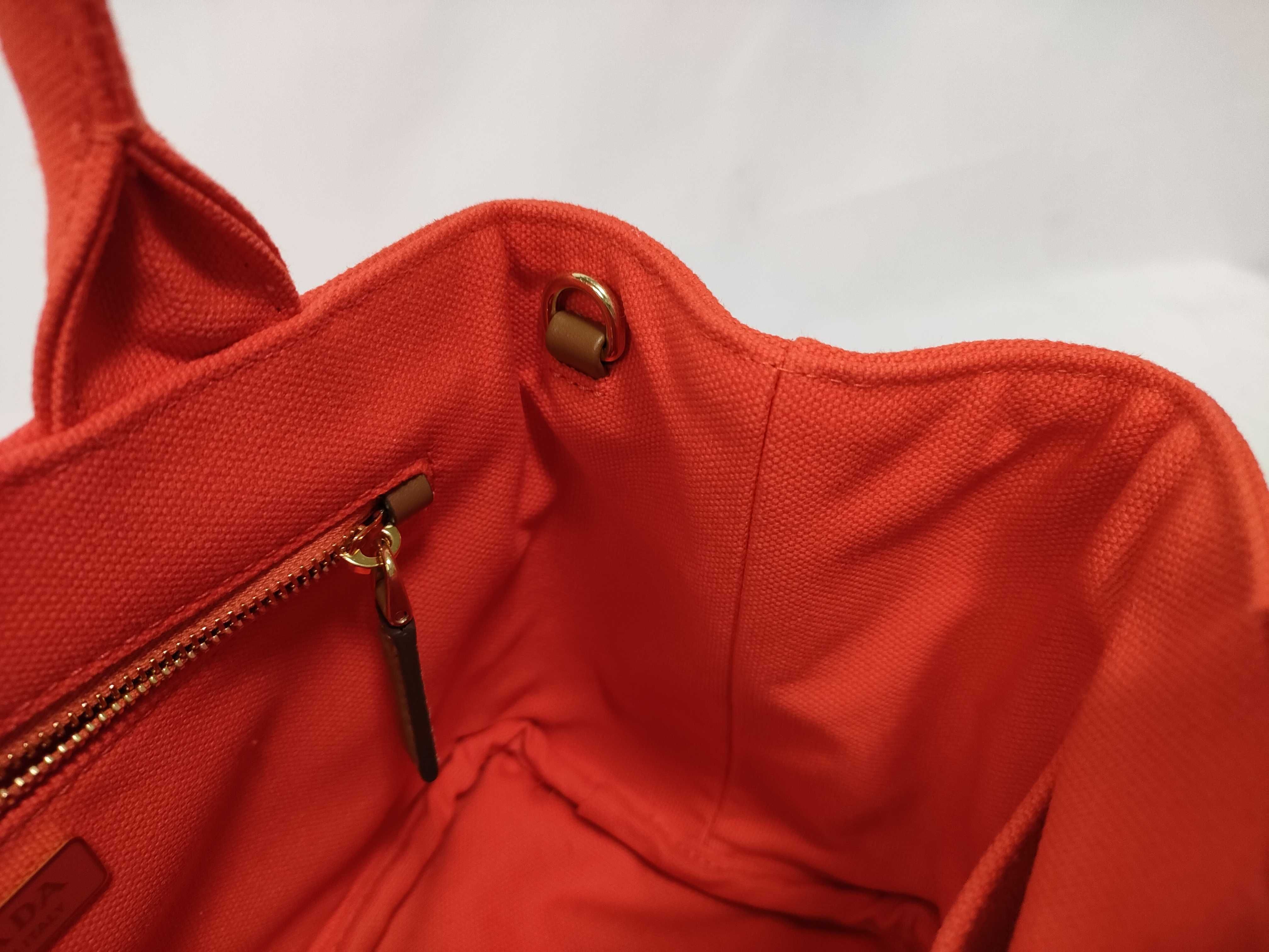 Jardinière Mini Handbag, Cotton Canvas, Orange Handbag — view 10