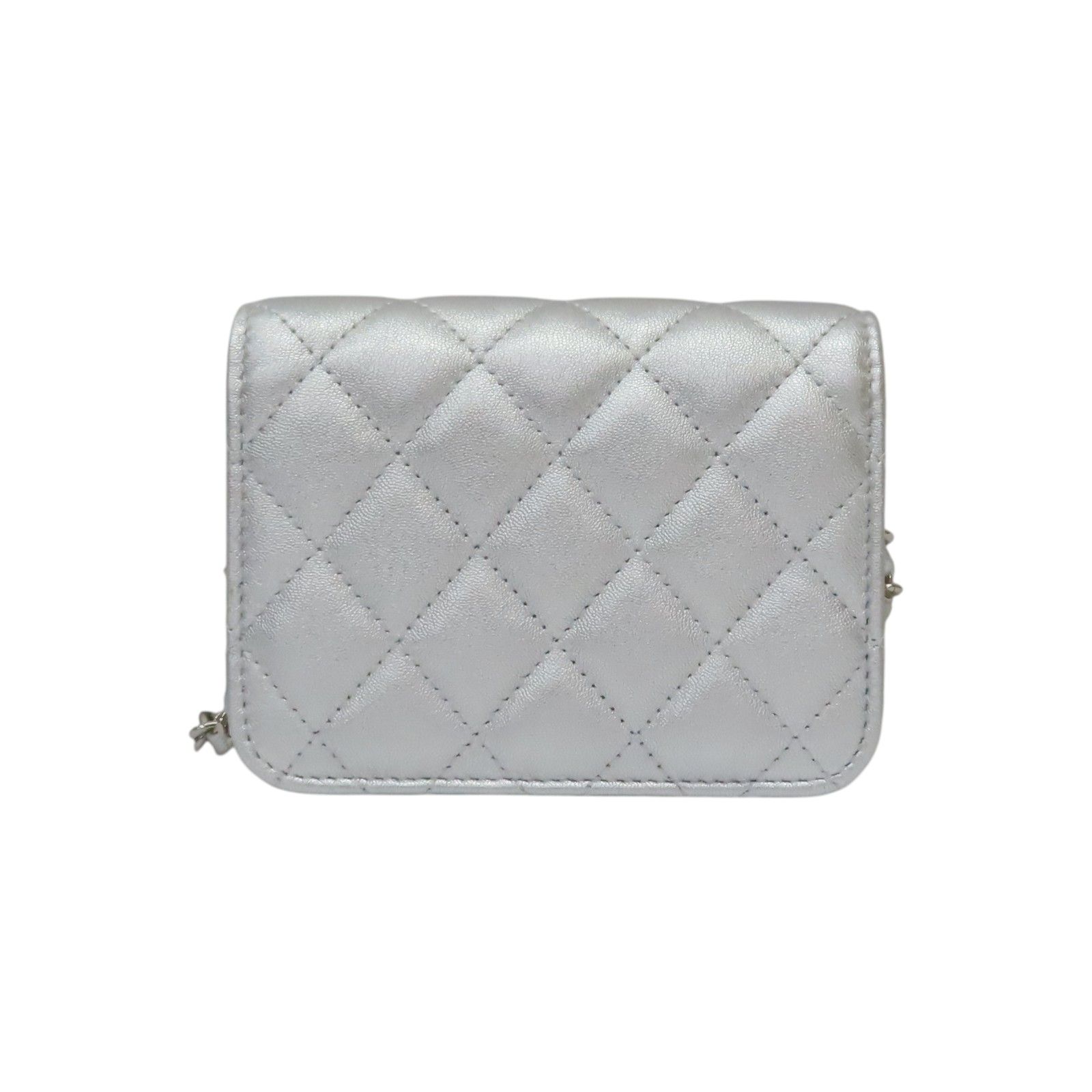Metallic Lambskin Crystal Quilted Star Chain Belt Bag — view 2