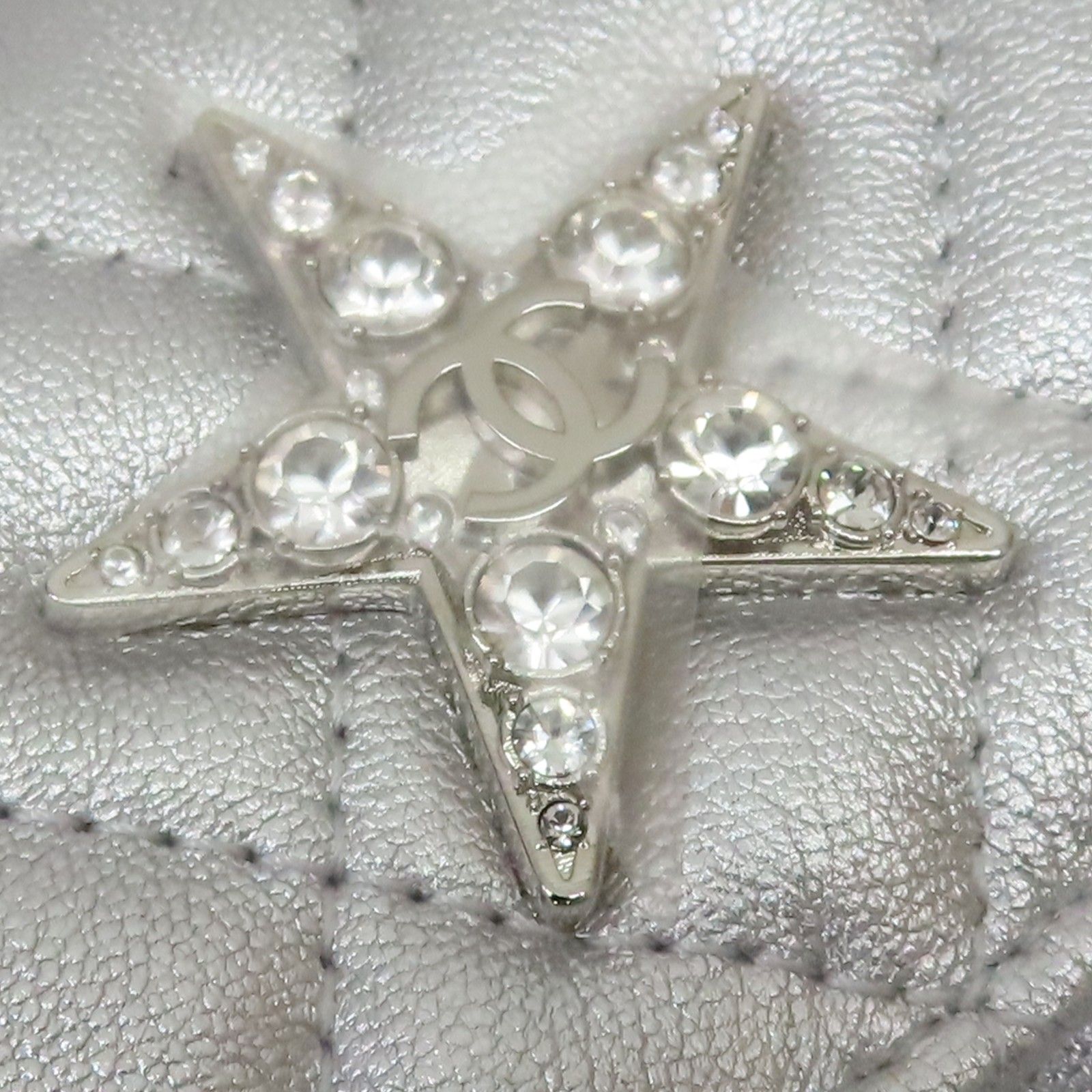 Metallic Lambskin Crystal Quilted Star Chain Belt Bag — view 15
