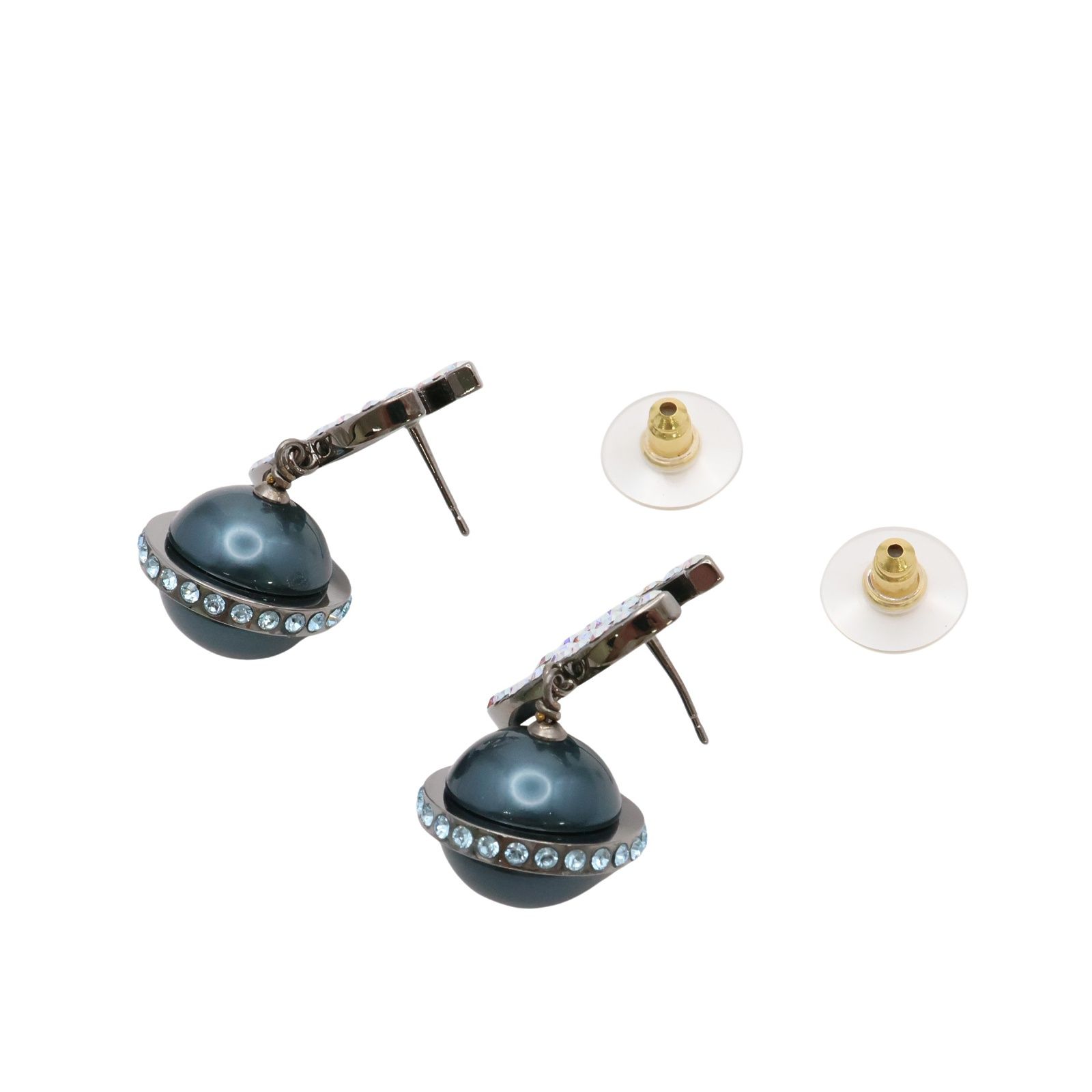 CC Crystal Logo Cosmo Planet Drop Earrings — view 3