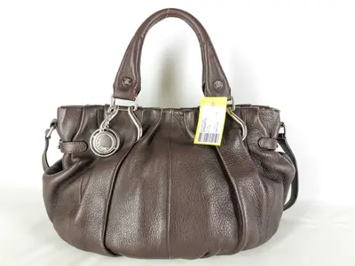 Pillow Small Handbag, Dark Brown, Silver Hardware, with Charm