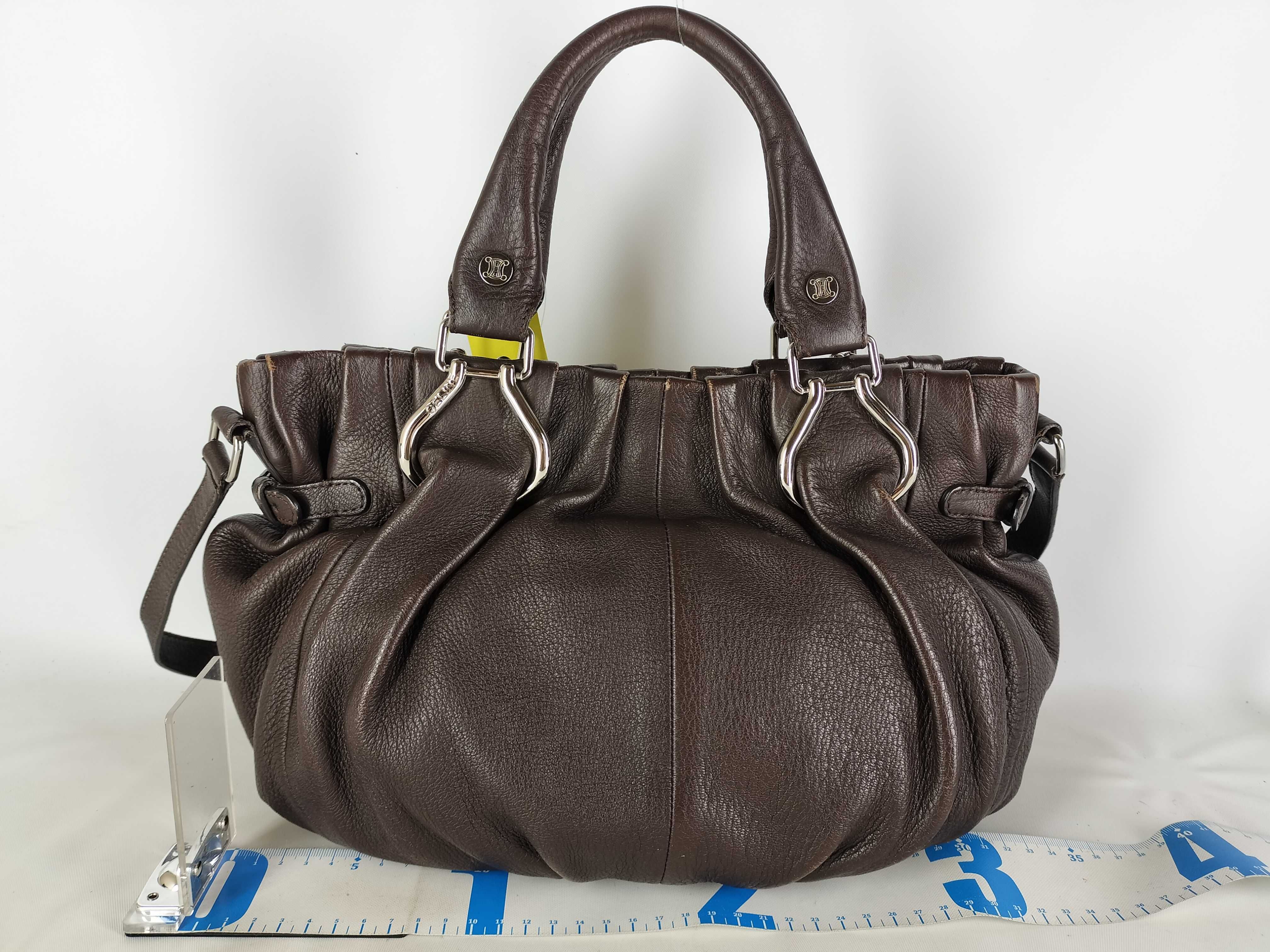 Pillow Small Handbag, Dark Brown, Silver Hardware, with Charm — view 2