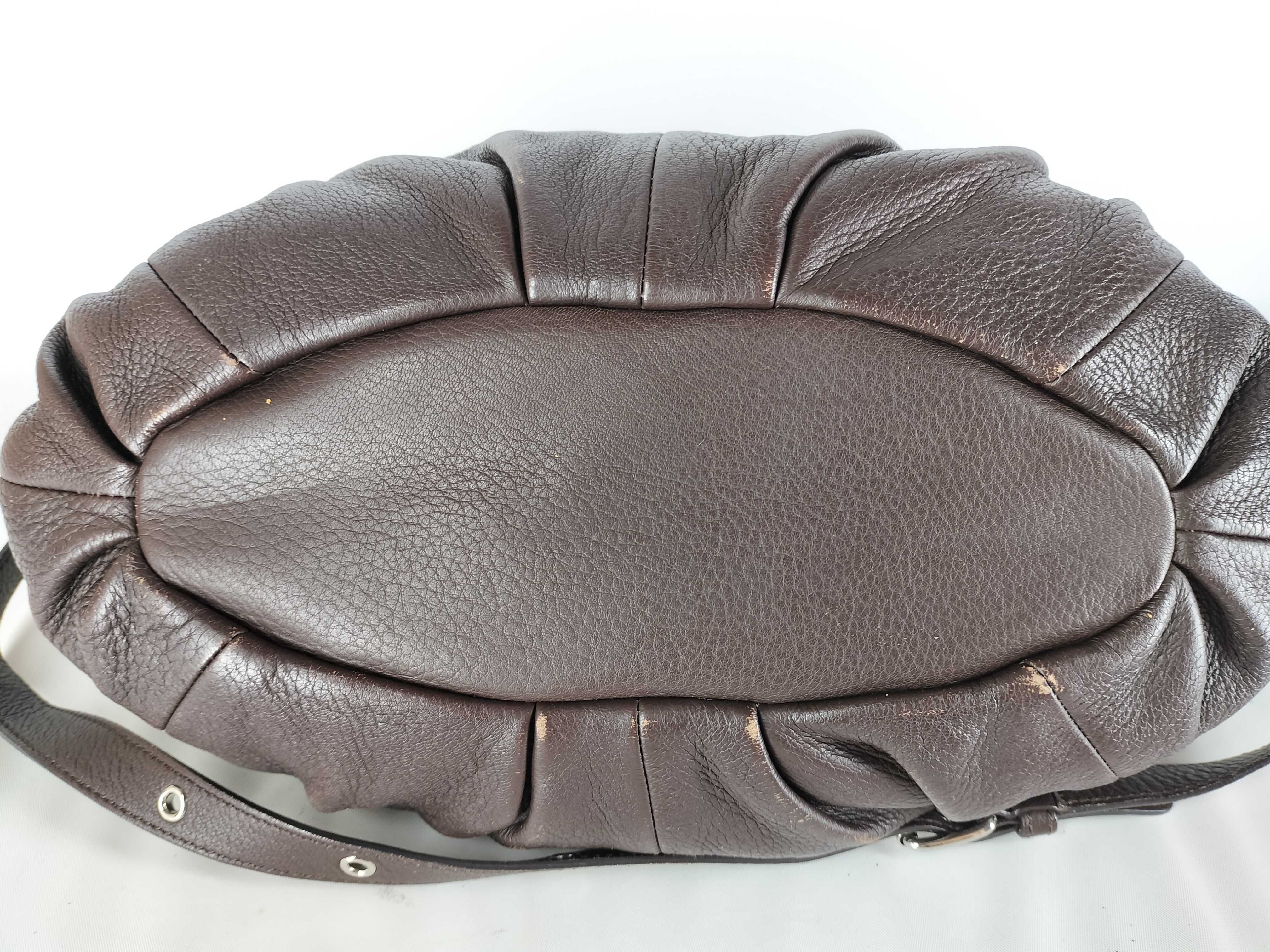 Pillow Small Handbag, Dark Brown, Silver Hardware, with Charm — view 4