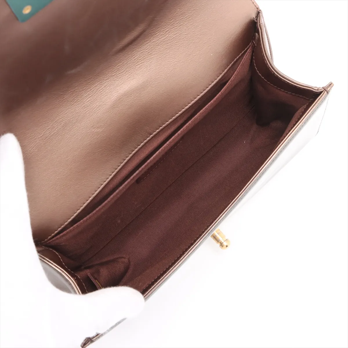 Boy Chanel 25 Patent Leather Chain Shoulder Bag Brown Gold Hardware 21660762 21st Series A67086 — view 7