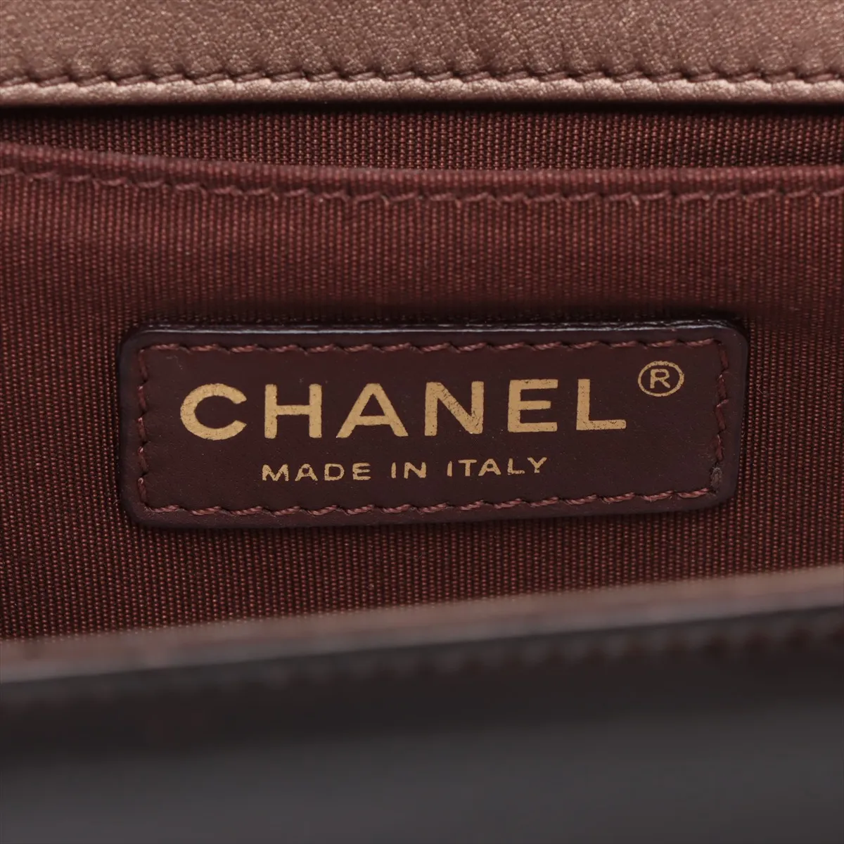 Boy Chanel 25 Patent Leather Chain Shoulder Bag Brown Gold Hardware 21660762 21st Series A67086 — view 9