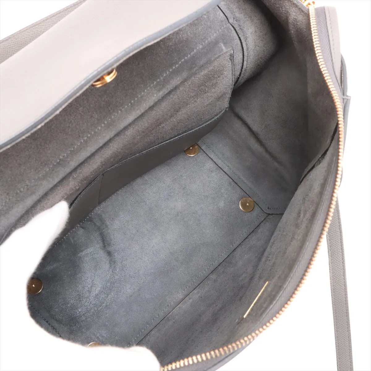 Belt Bag Mini Leather 2WAY Handbag Gray — view 8