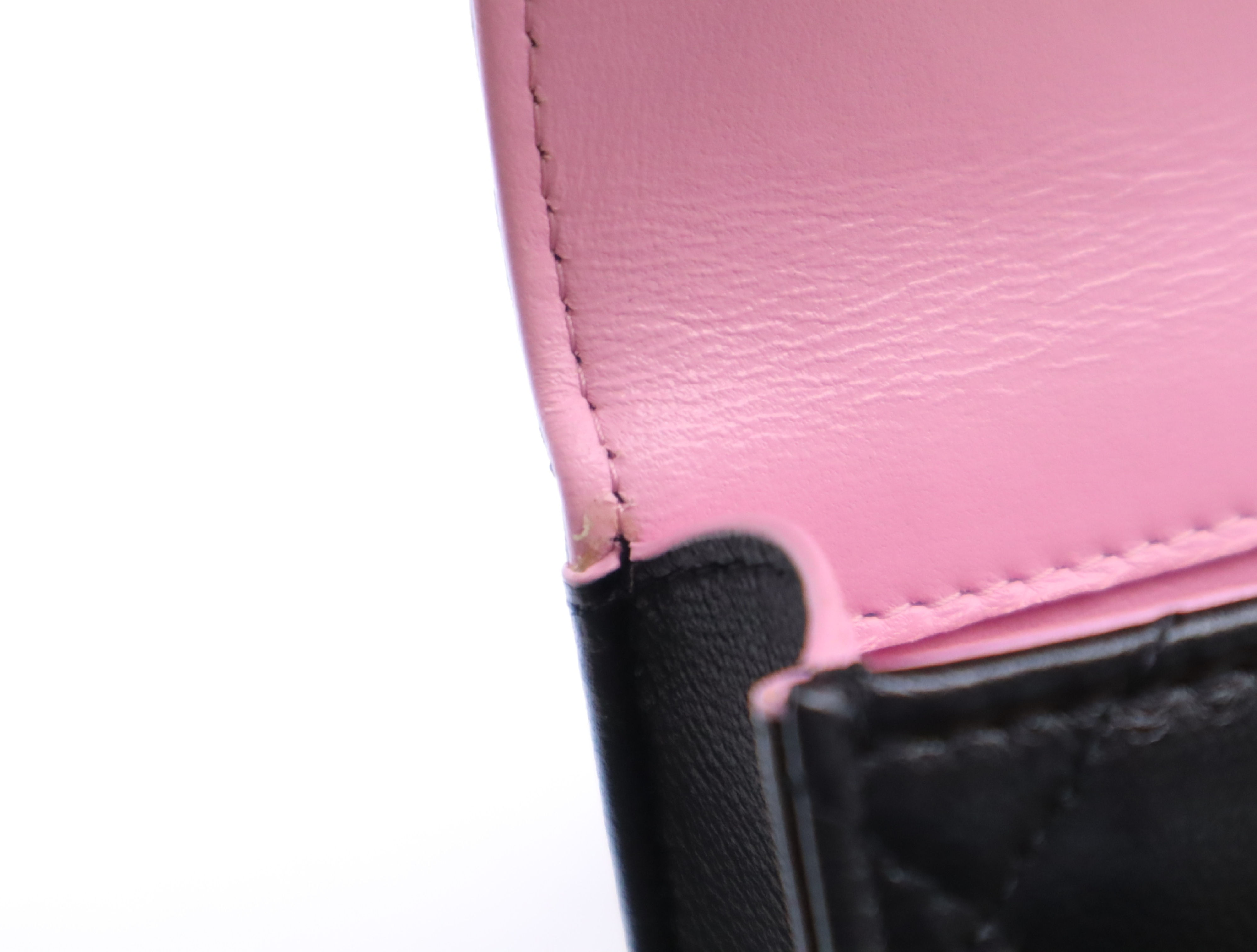 AP2682 Lambskin Mini Matelassé Chain Shoulder Bag, Black/Pink with Gold Hardware, Dust Bag, Box, and Original Seal, U24N678A Shoulder Bag — view 13