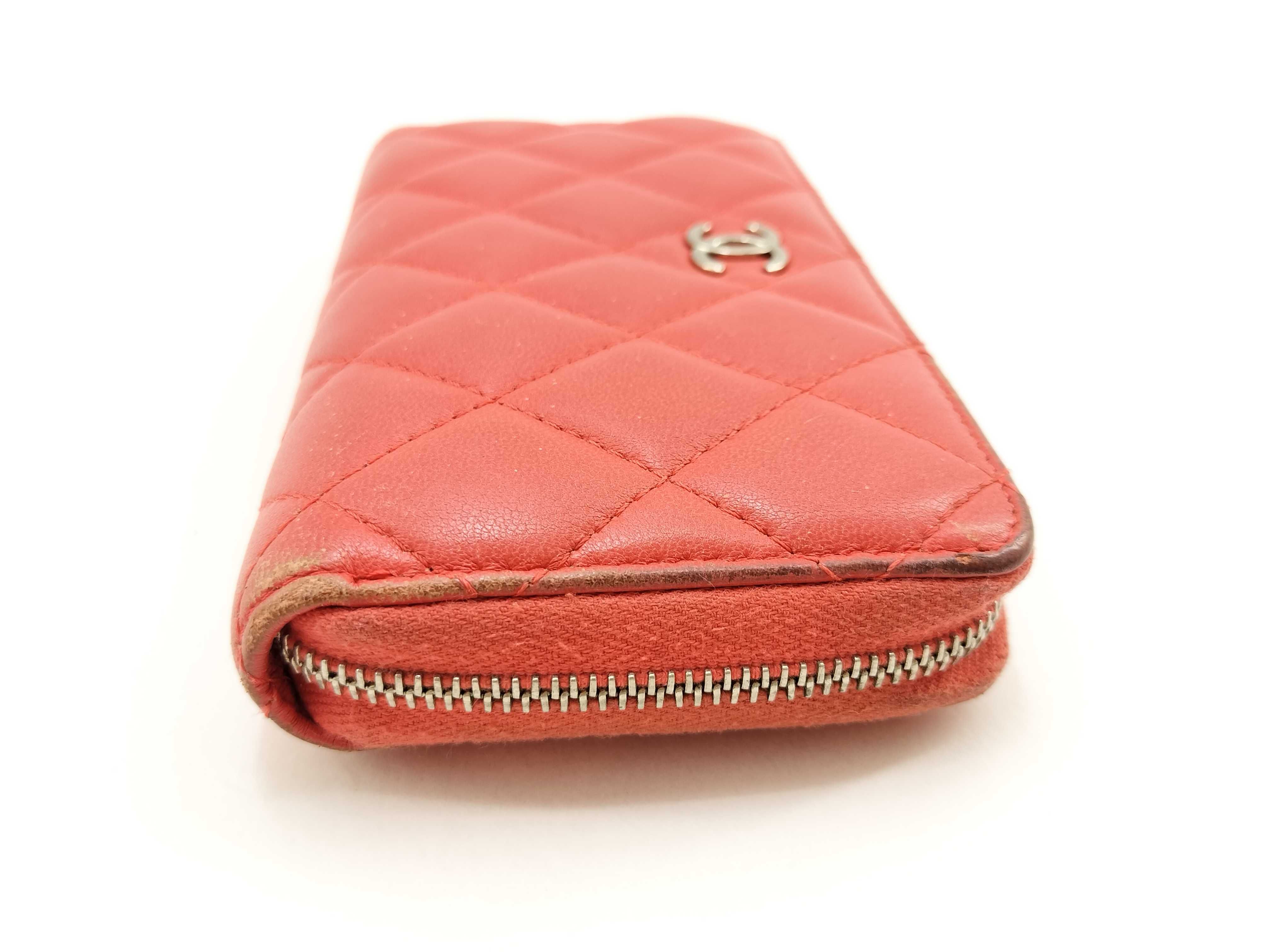 Lambskin Coco Mark Zipper Coin Purse Lambskin Wallet — view 3